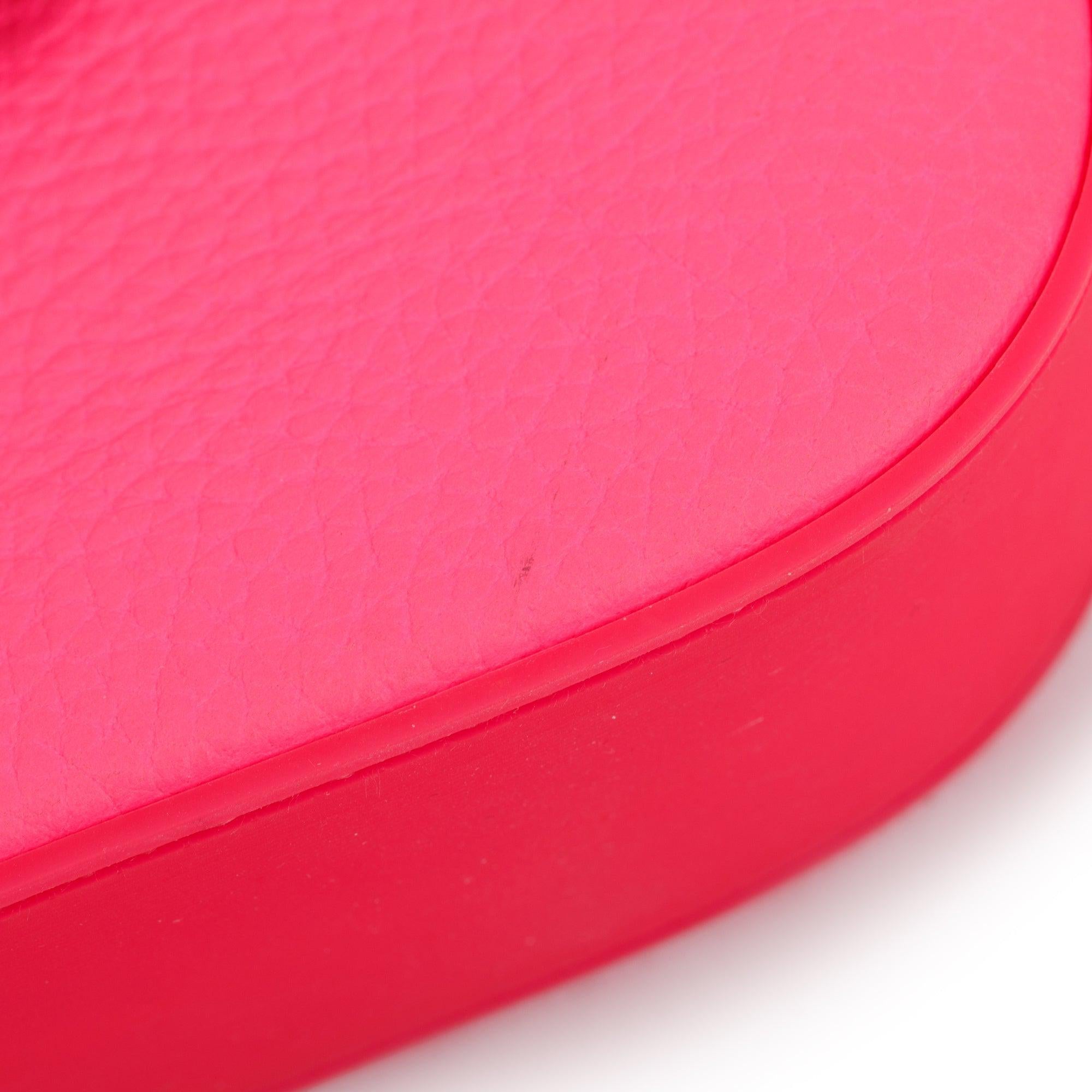 Christian Louboutin Pink Calf Leather & Rubber Mini Loubila Shoulder Bag w/ Strap, Box & Receipt