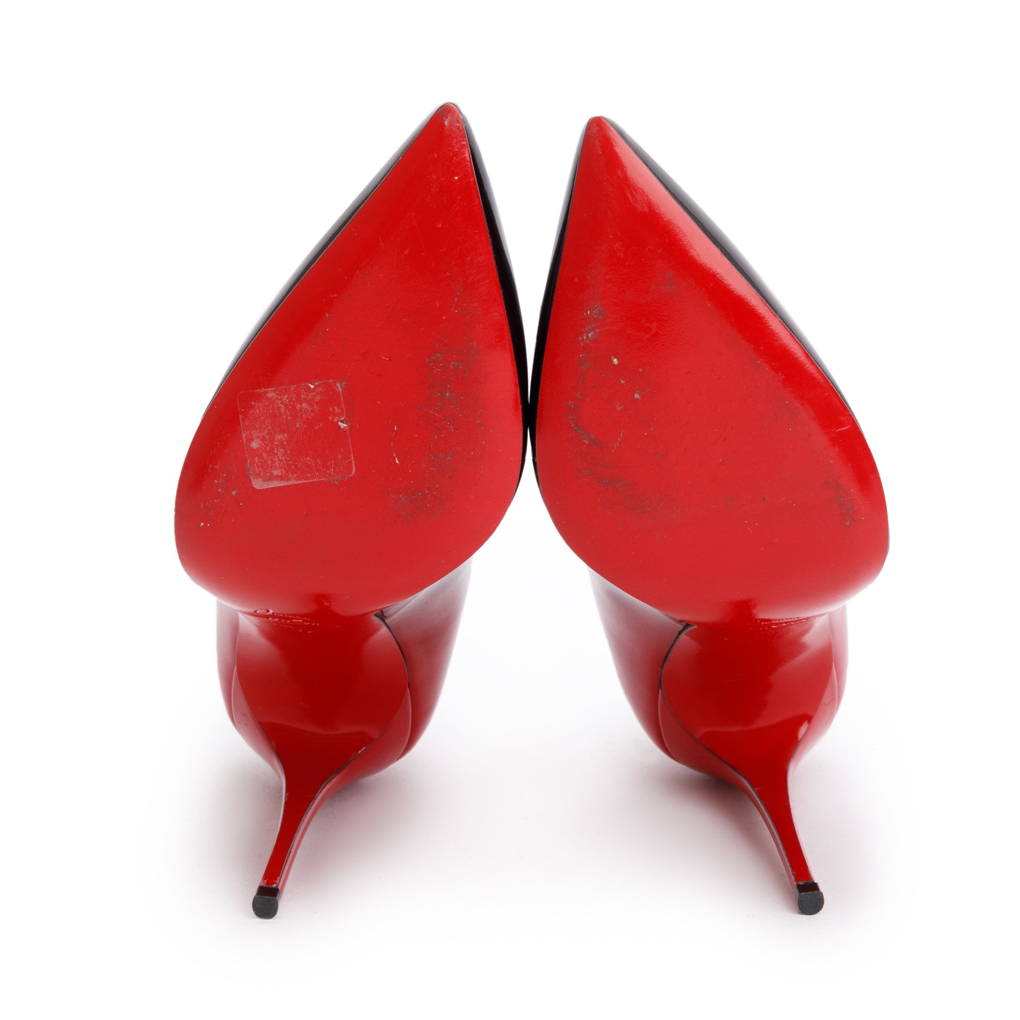 Christian Louboutin Red Ombre Patent Leather Hot Chick 100 Pumps, Size 37