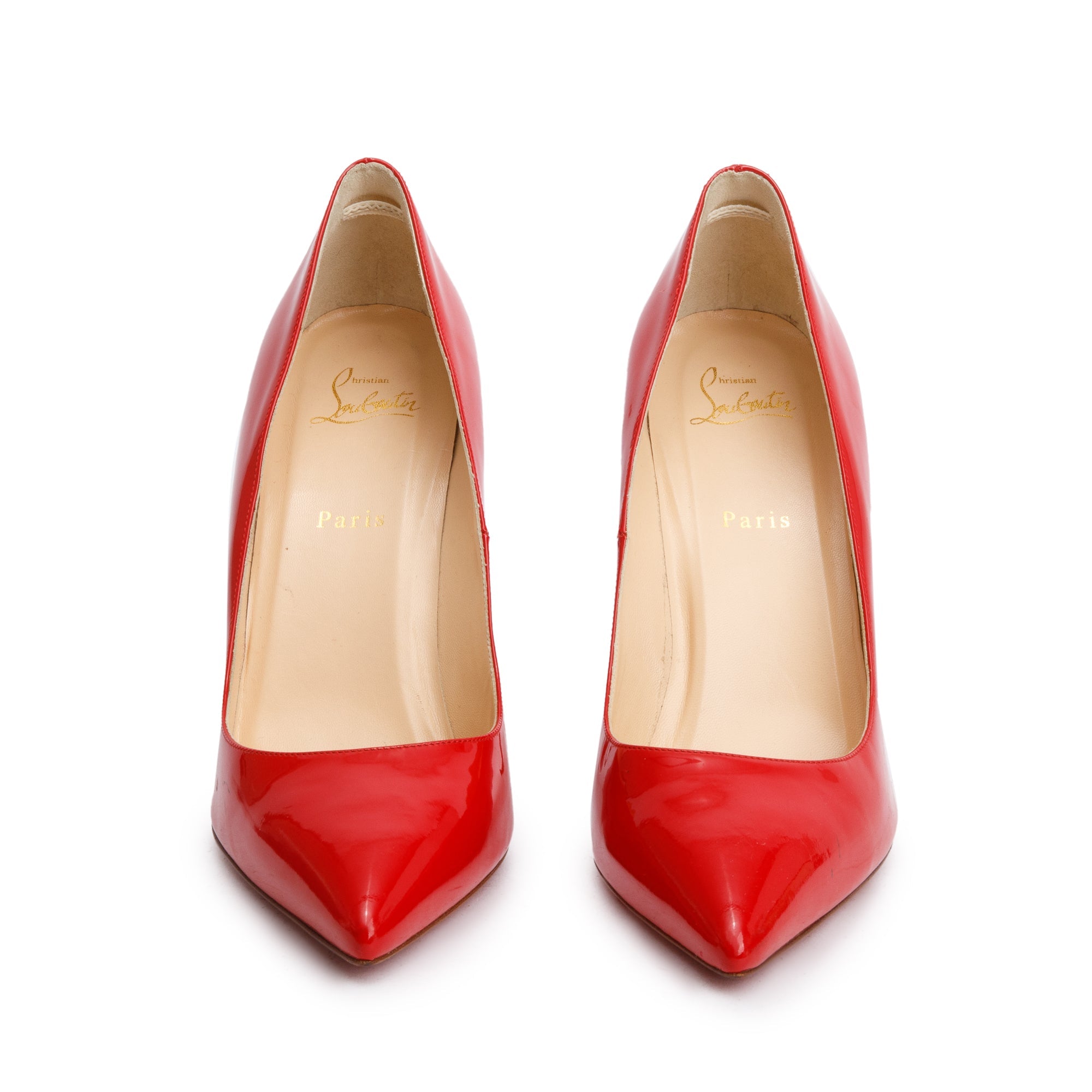 Christian Louboutin Red Patent Leather Pigalle 100 Pumps, Size 42