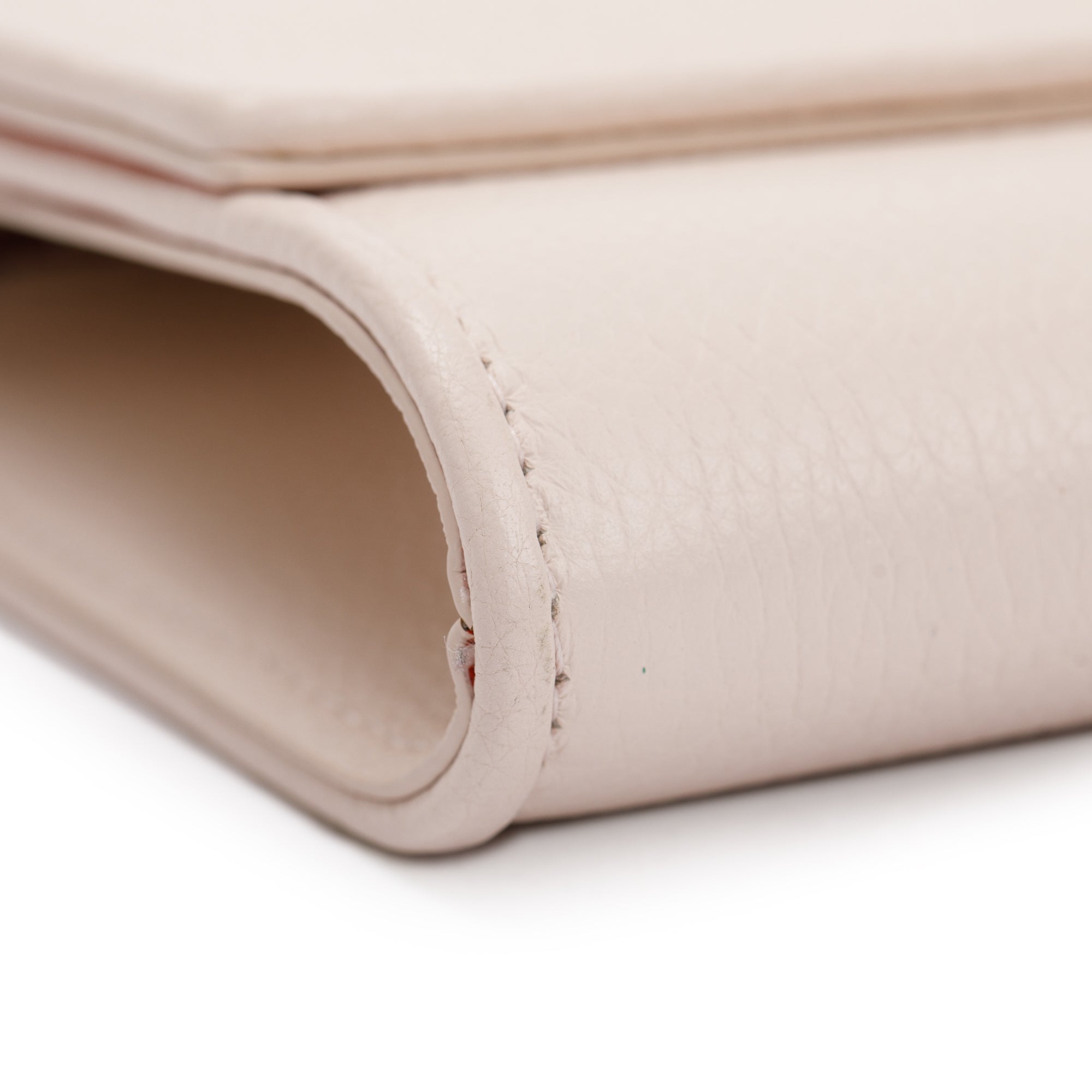 Christian Louboutin White Leather Studded Carasky Clutch