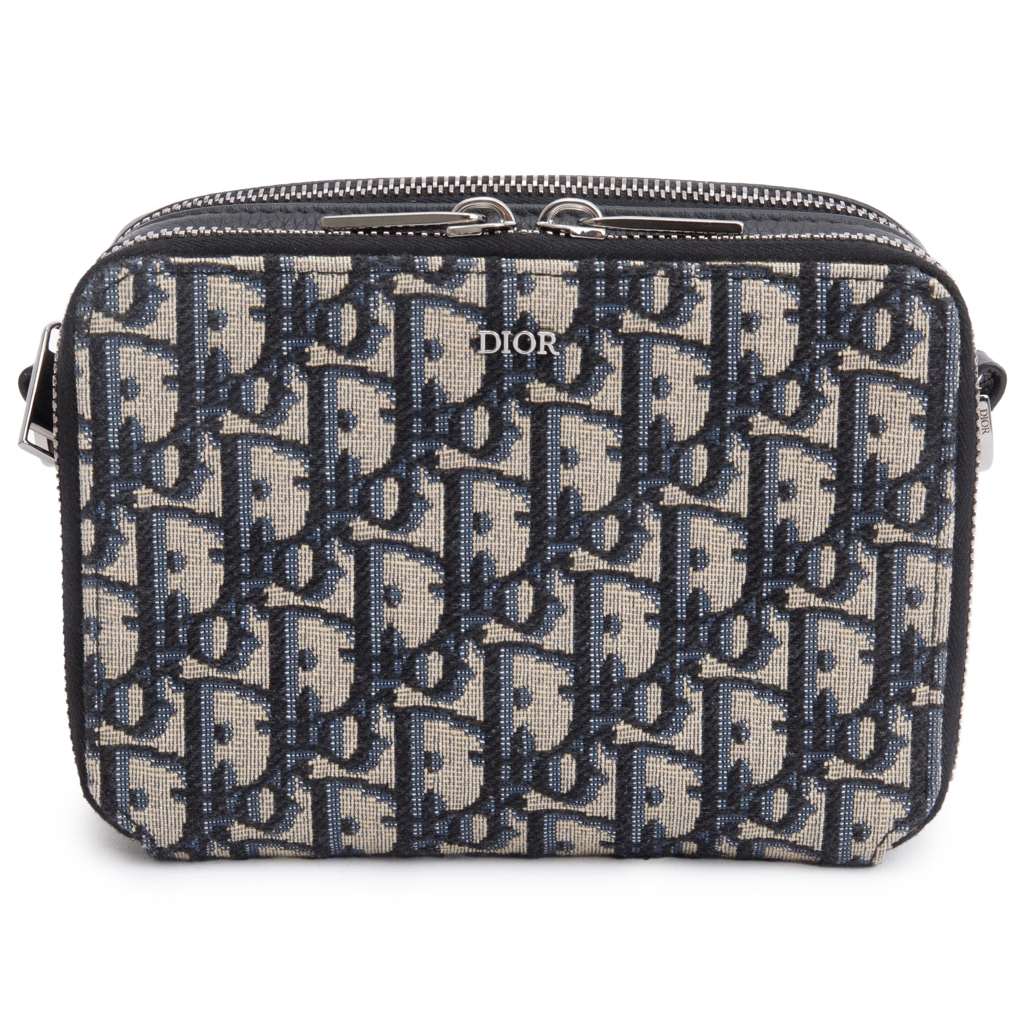 Christion Dior 2024 Oblique Jacquard Zipped Pouch w/ Receipt & Strap