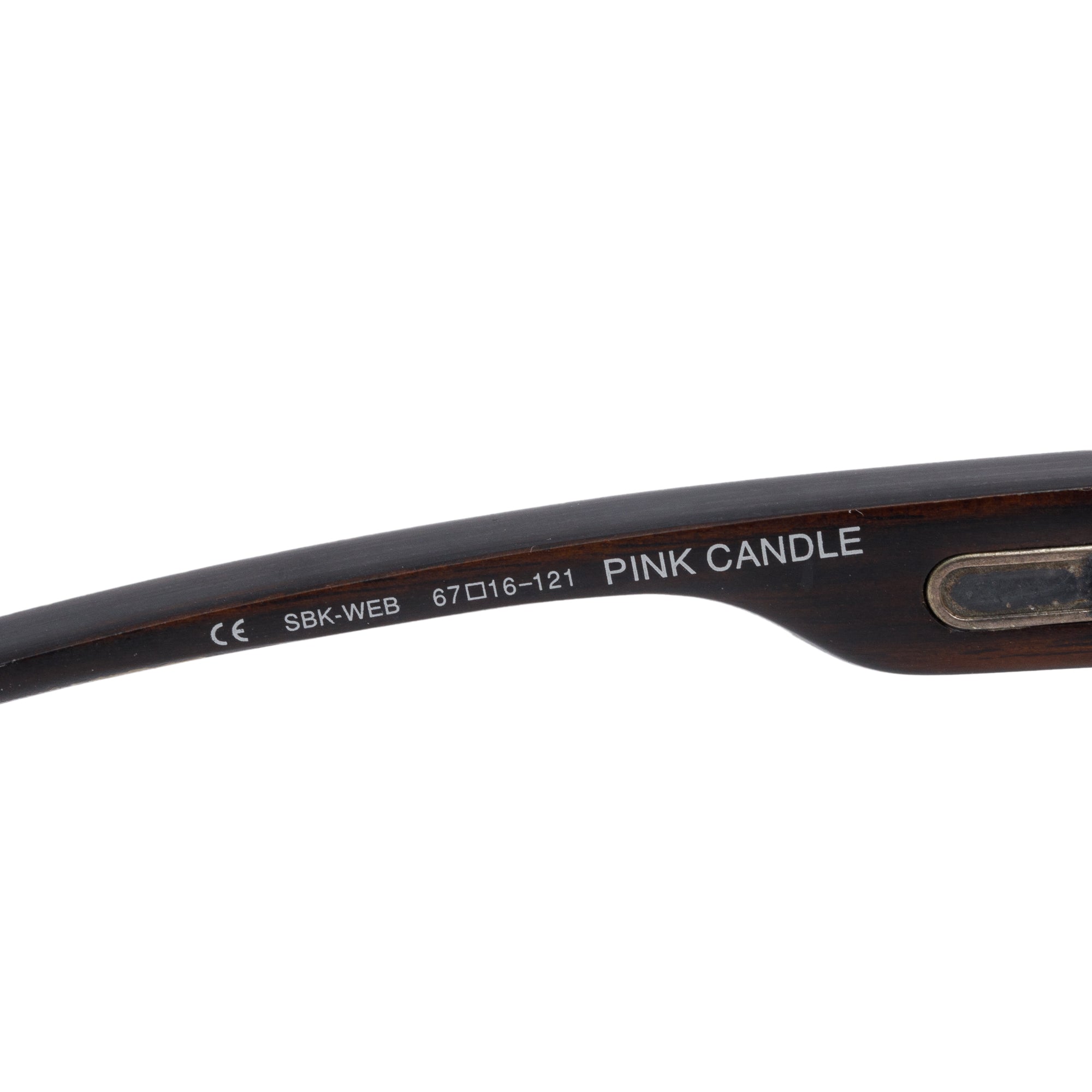 Chrome Hearts Black Metal Wood Accent Pink Candle Square Sunglasses