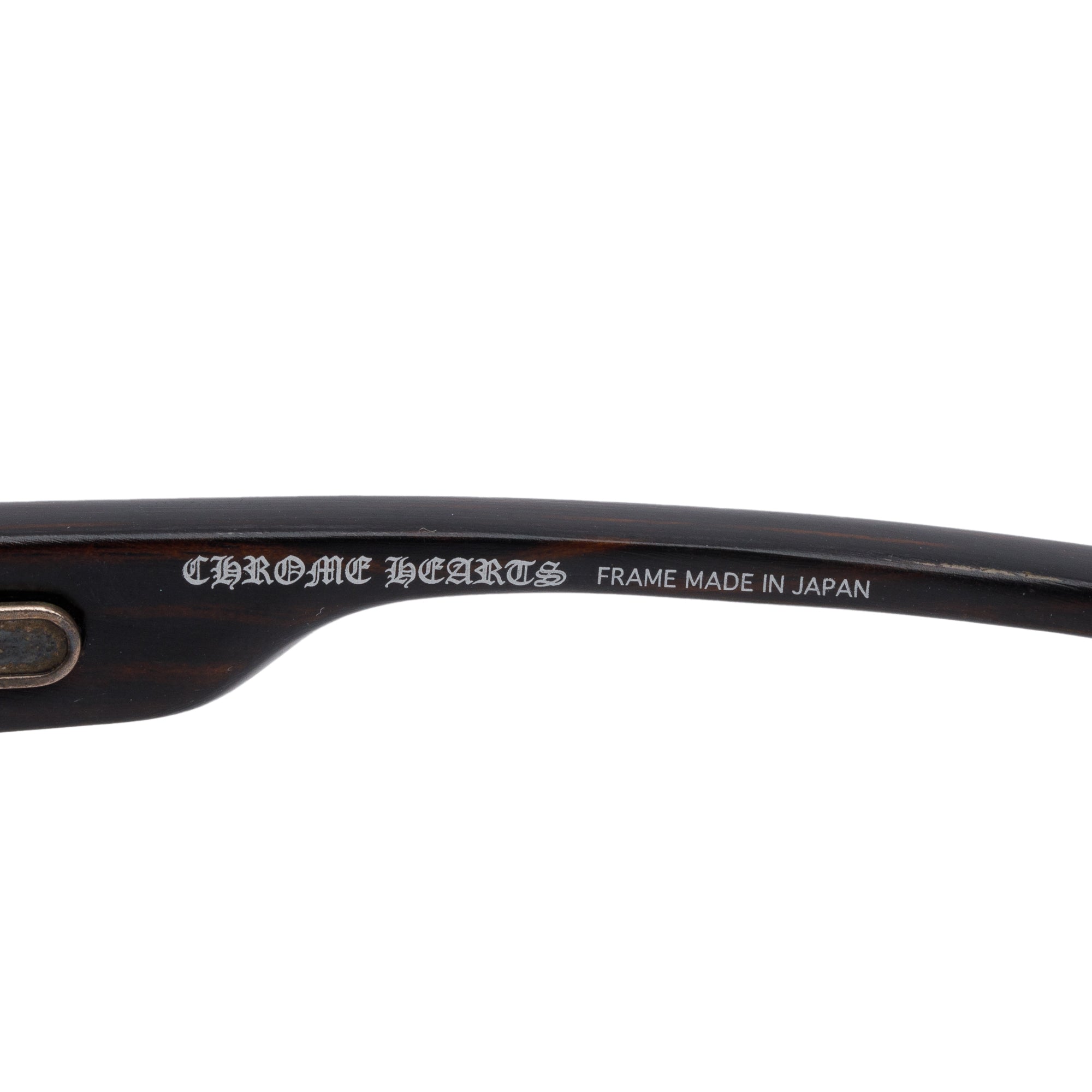 Chrome Hearts Black Metal Wood Accent Pink Candle Square Sunglasses