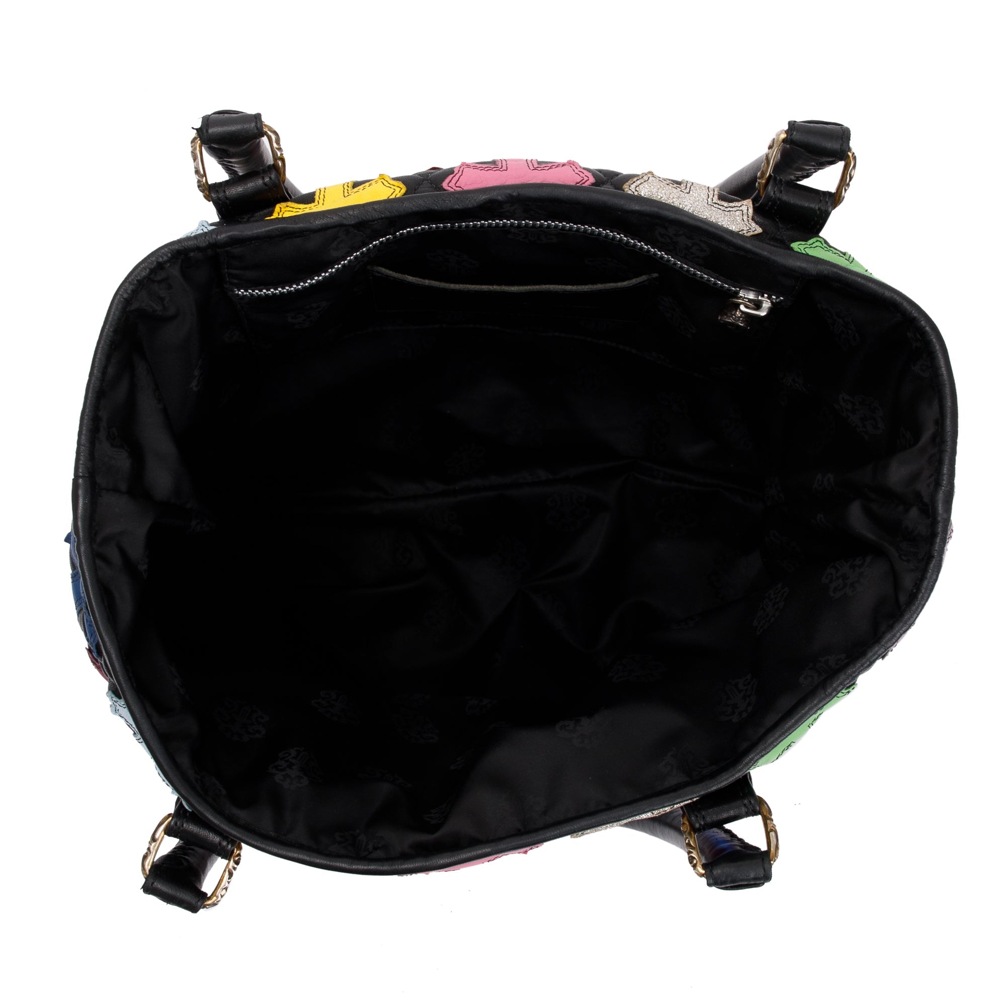 Chrome Hearts Black & Multicolour Leather Cemetery Cross Tote