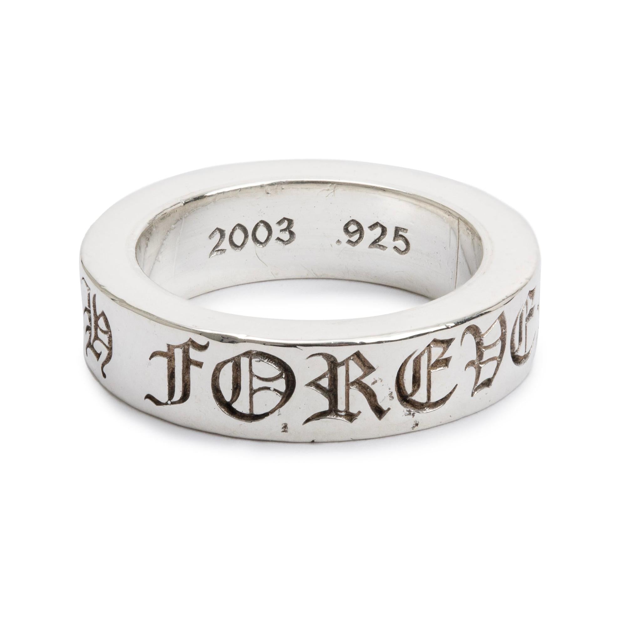 Chrome Hearts Sterling Silver 5.8 MM Forever Band Ring, Size 7