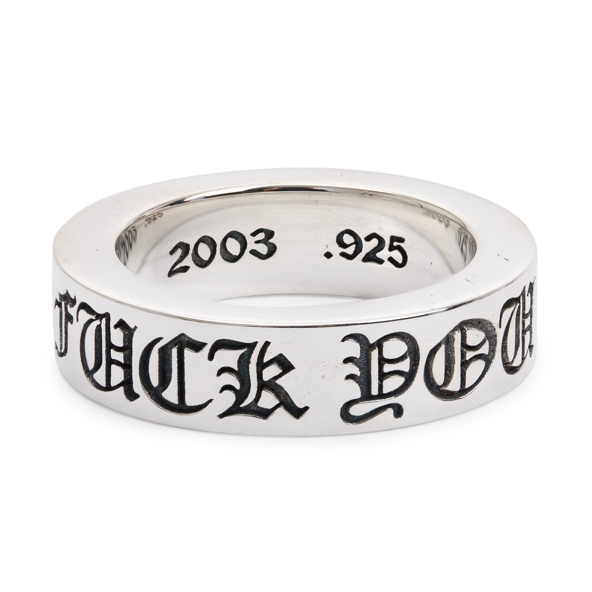 Chrome Hearts Sterling Silver Explicit Space 6 MM Band Ring, Size 7