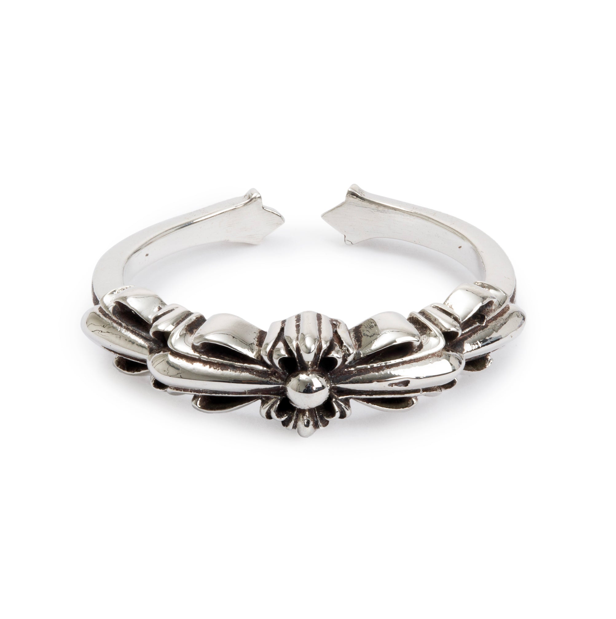 Chrome Hearts Sterling Silver Floral Cross Ring, Size 10