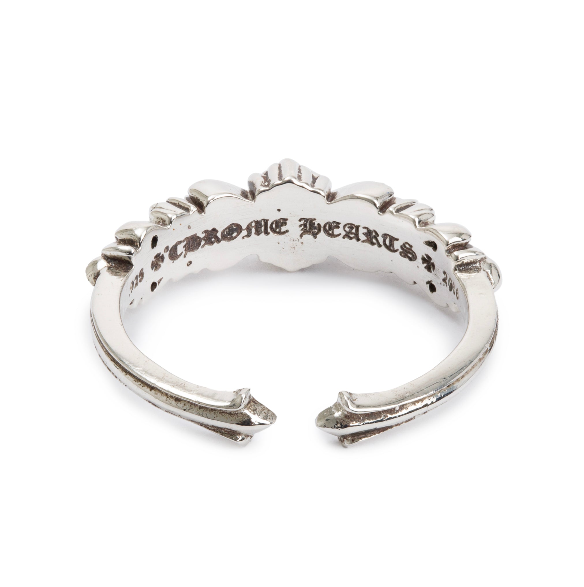 Chrome Hearts Sterling Silver Floral Cross Ring, Size 10