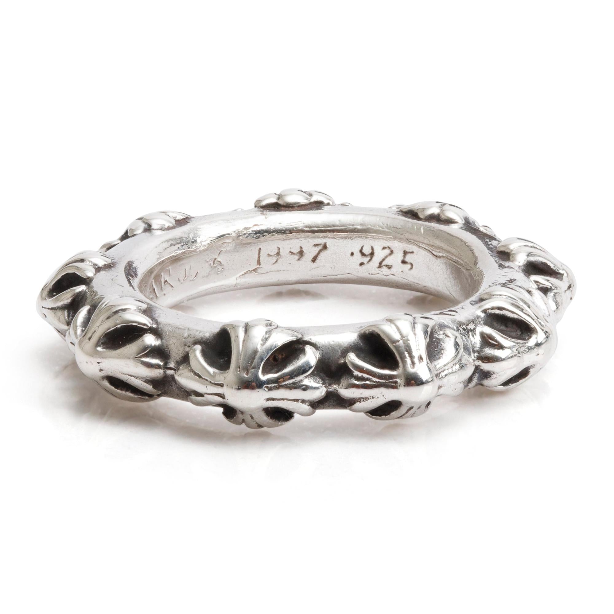 Chrome Hearts Sterling Silver Maltese Cross Band Ring, Size 7