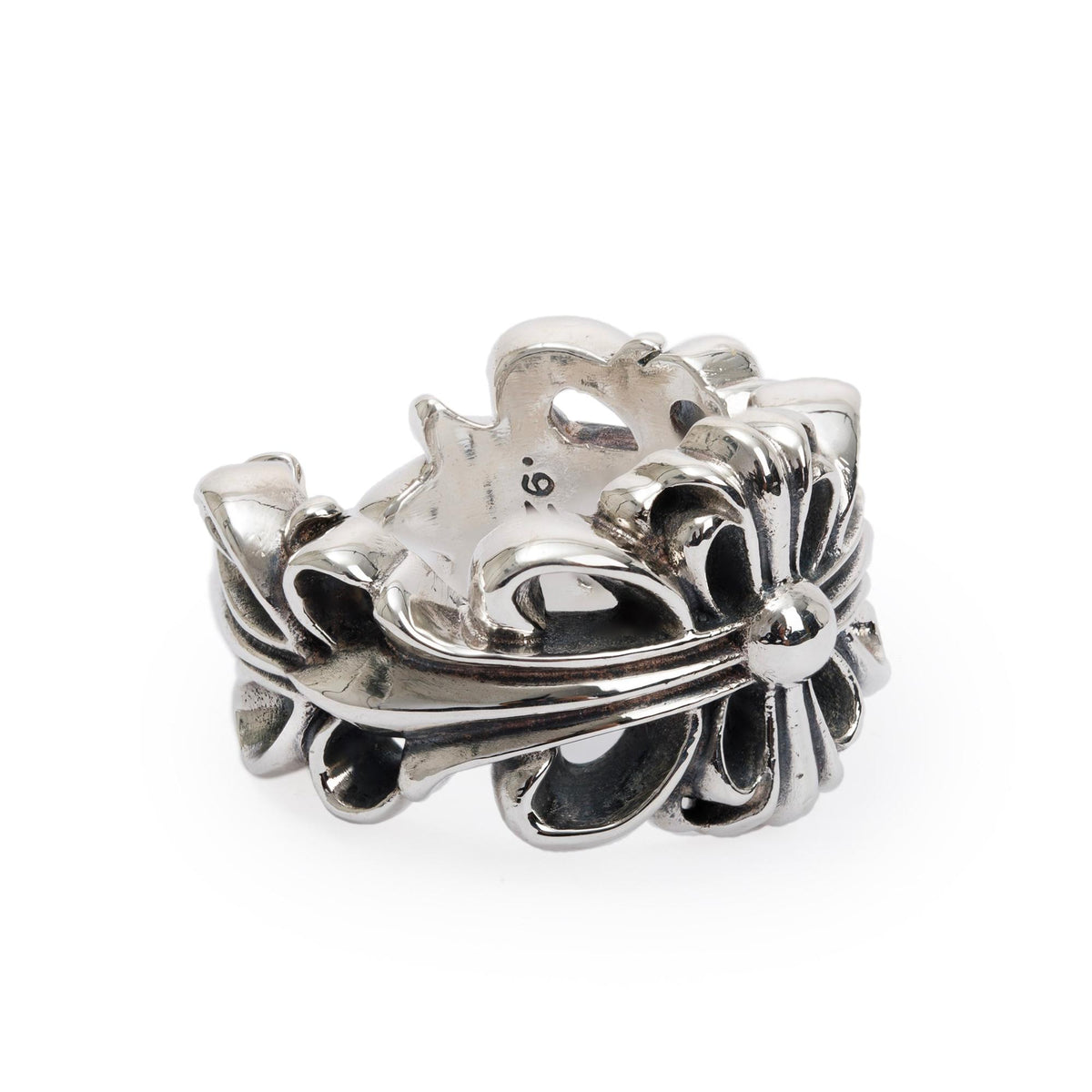 Chrome Hearts Sterling Silver Maltese Cross Open Ring, Size 7.5
