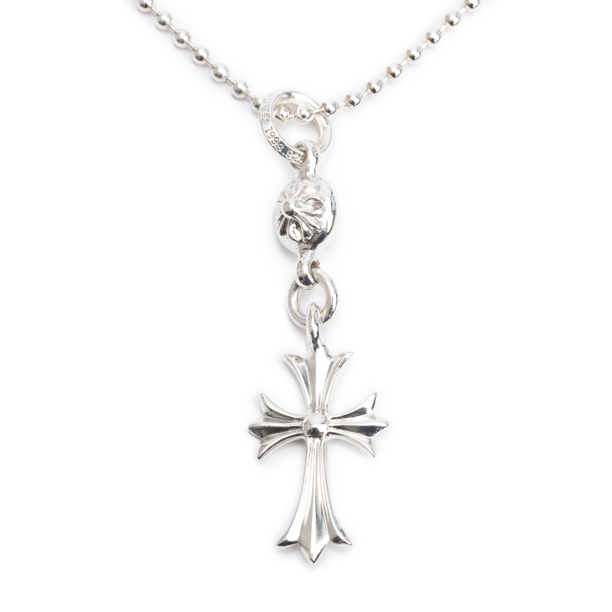 Chrome Hearts Sterling Silver Maltese Cross Pendant Necklace