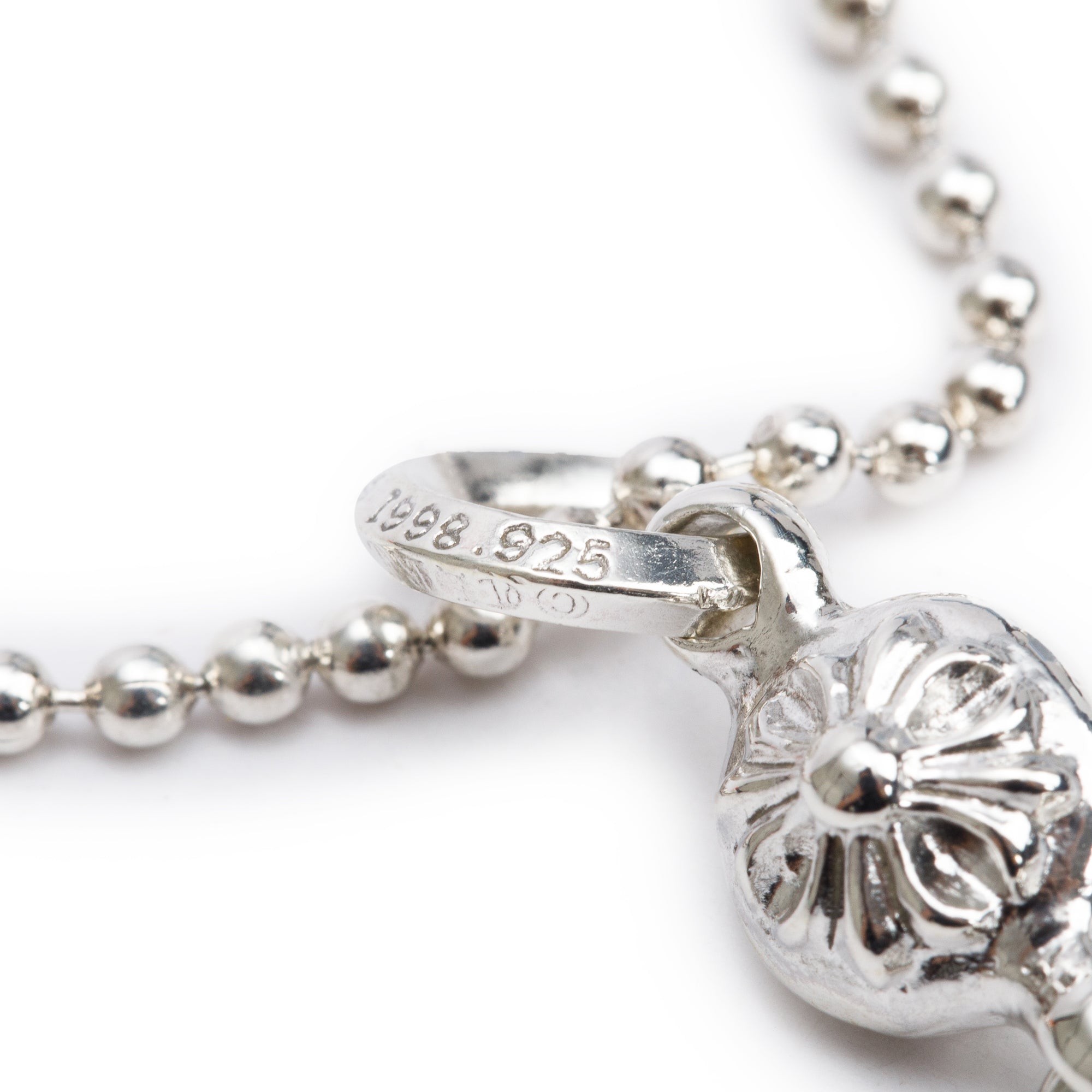 Chrome Hearts Sterling Silver Maltese Cross Pendant Necklace