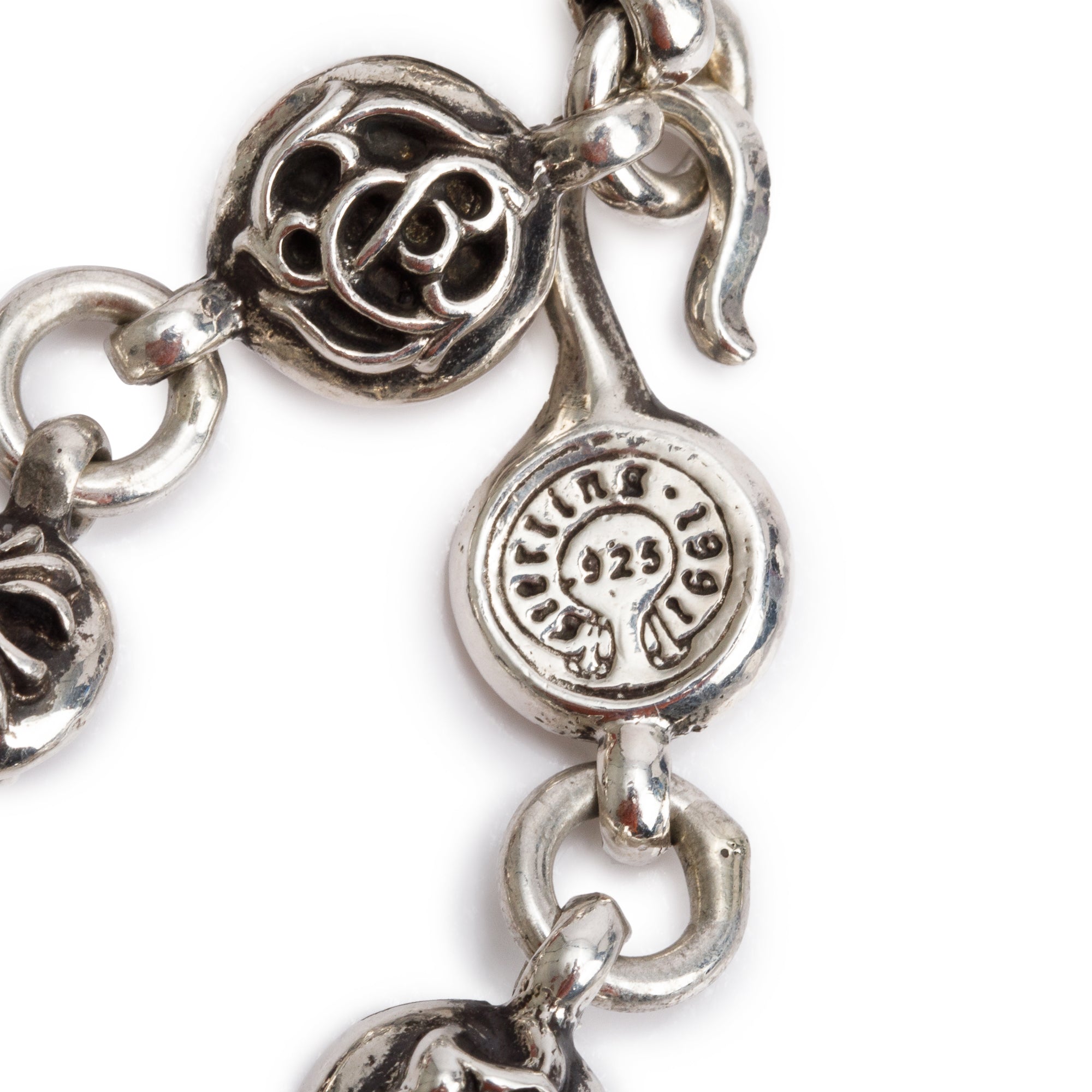 Chrome Hearts Sterling Silver Multi Emblem Ball Bracelet