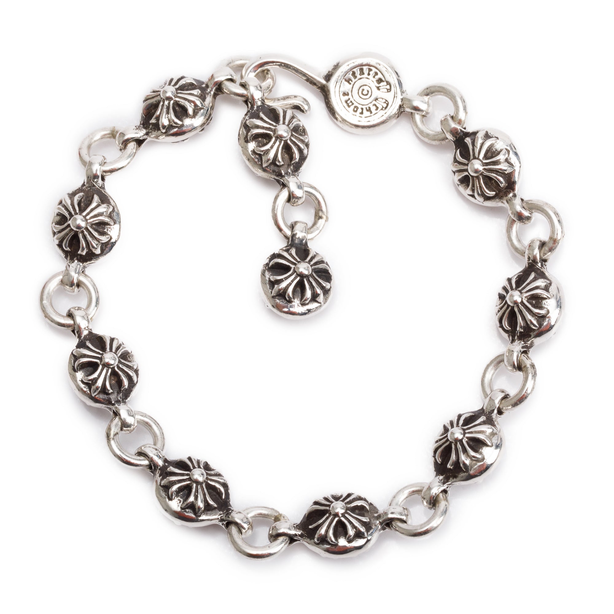 Chrome Hearts Sterling Silver Multi Emblem Ball Bracelet