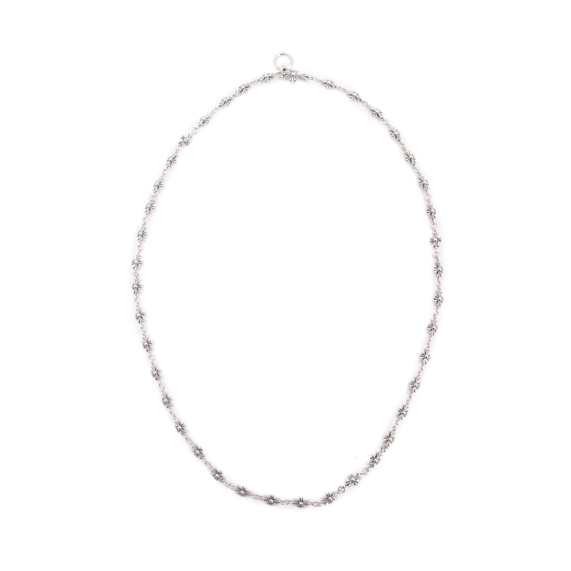 Chrome Hearts Sterling Silver Tiny Cross Link Necklace