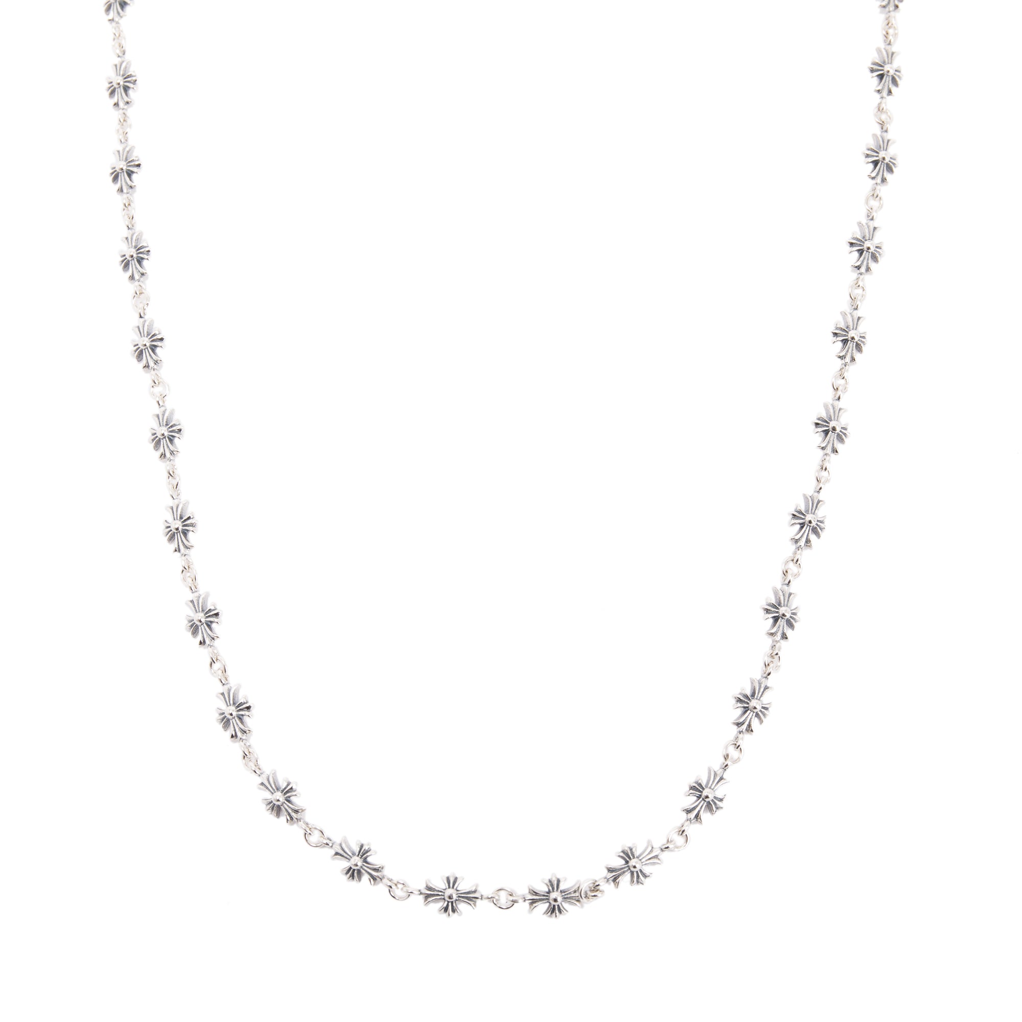 Chrome Hearts Sterling Silver Tiny Cross Link Necklace