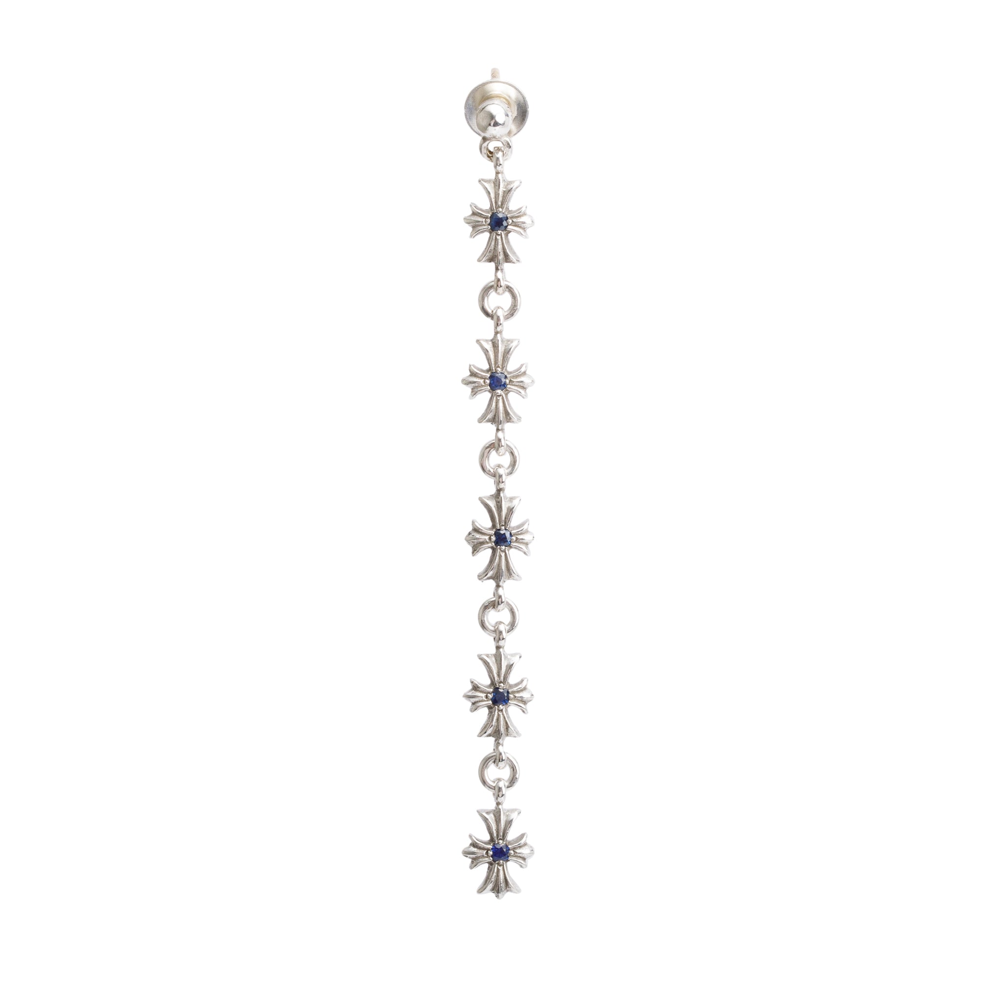 Chrome Hearts Sterling Silver Tiny E CH Plus Cross Single Drop Earring w/ Box