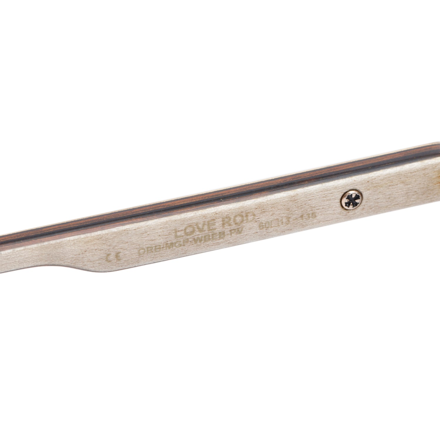 Chrome Hearts Rose Gold Tone Metal Beige Acetate Love Rod Aviator Sunglasses w/ Case