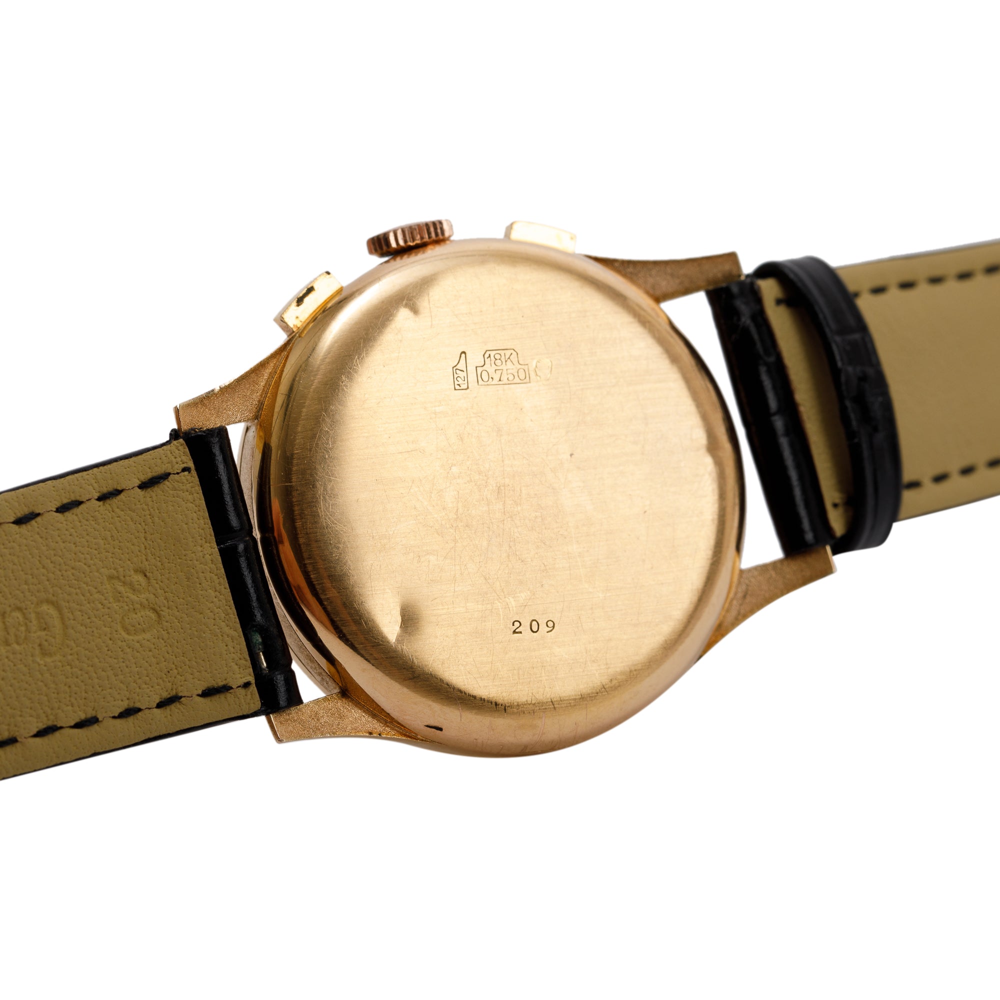 Chronographe Suisse Vintage 18k Rose Gold Antimagnetique 38 MM Watch