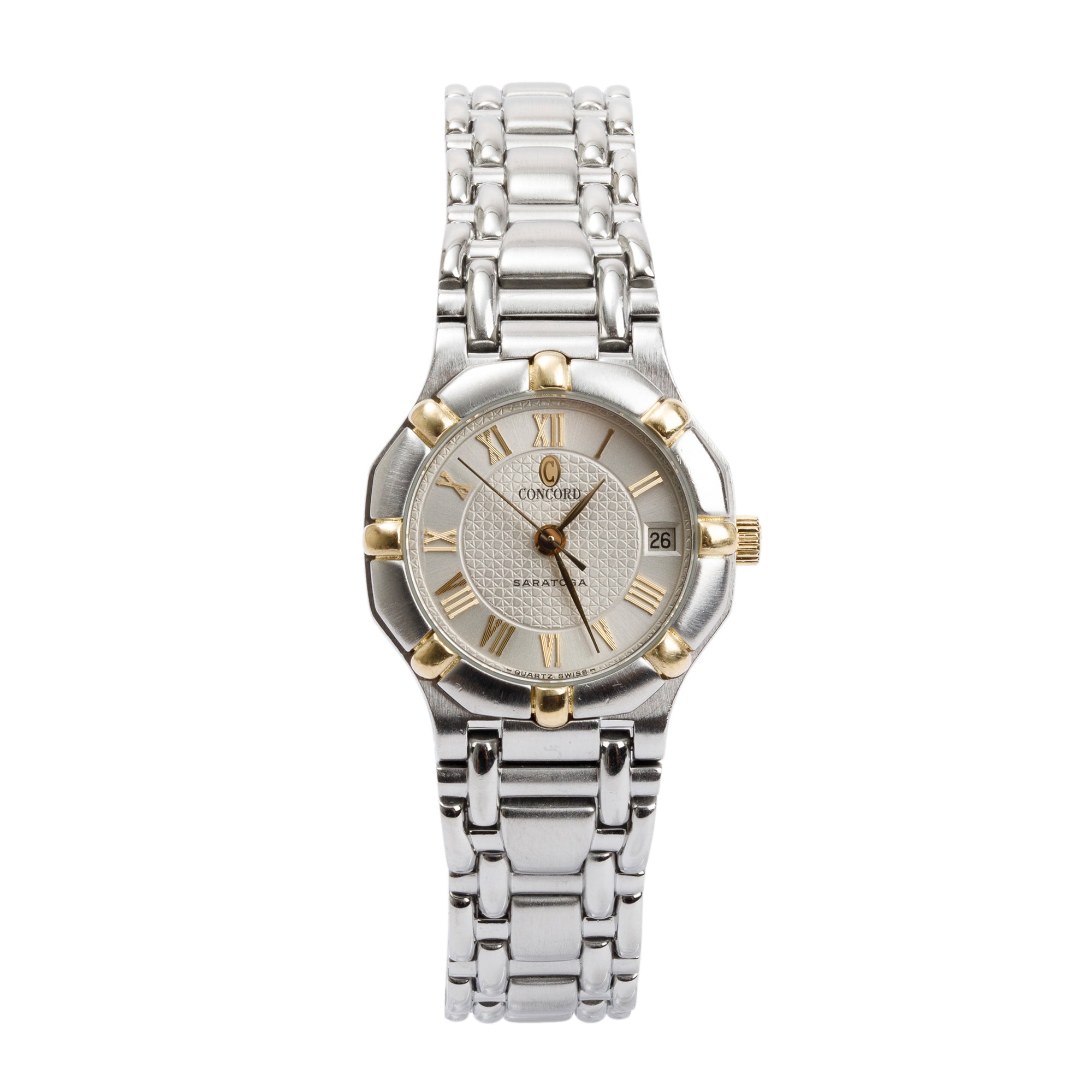 Concord Stainless Steel & 18k Yellow Gold Plated Saratoga 23 MM Watch