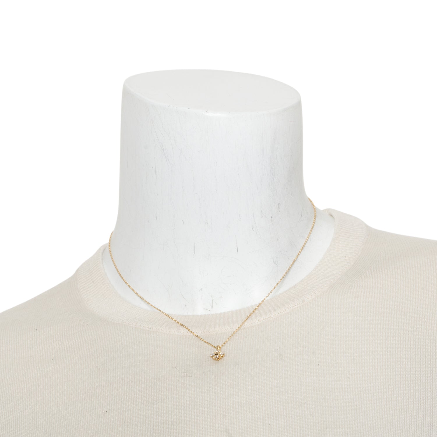 David Yurman 18k Yellow Gold Diamond Petite Modern Renaissance Pyramid Pendant Necklace w/ Box