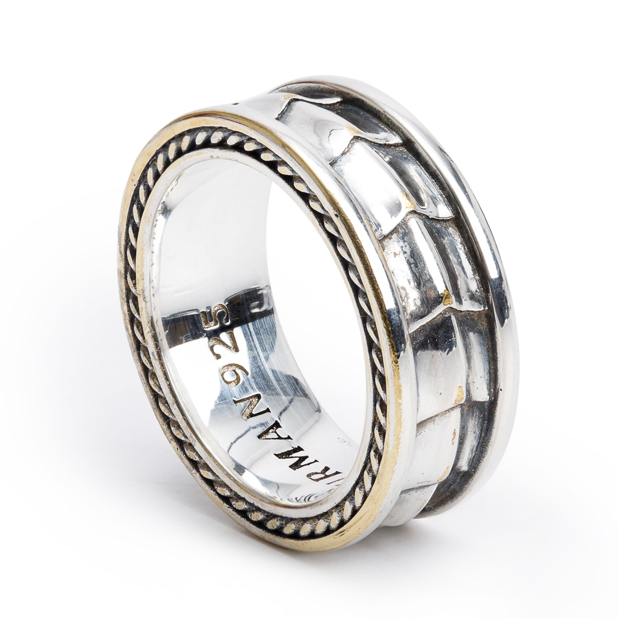 David Yurman Sterling Silver Armoury 9 MM Band Ring, Size 9