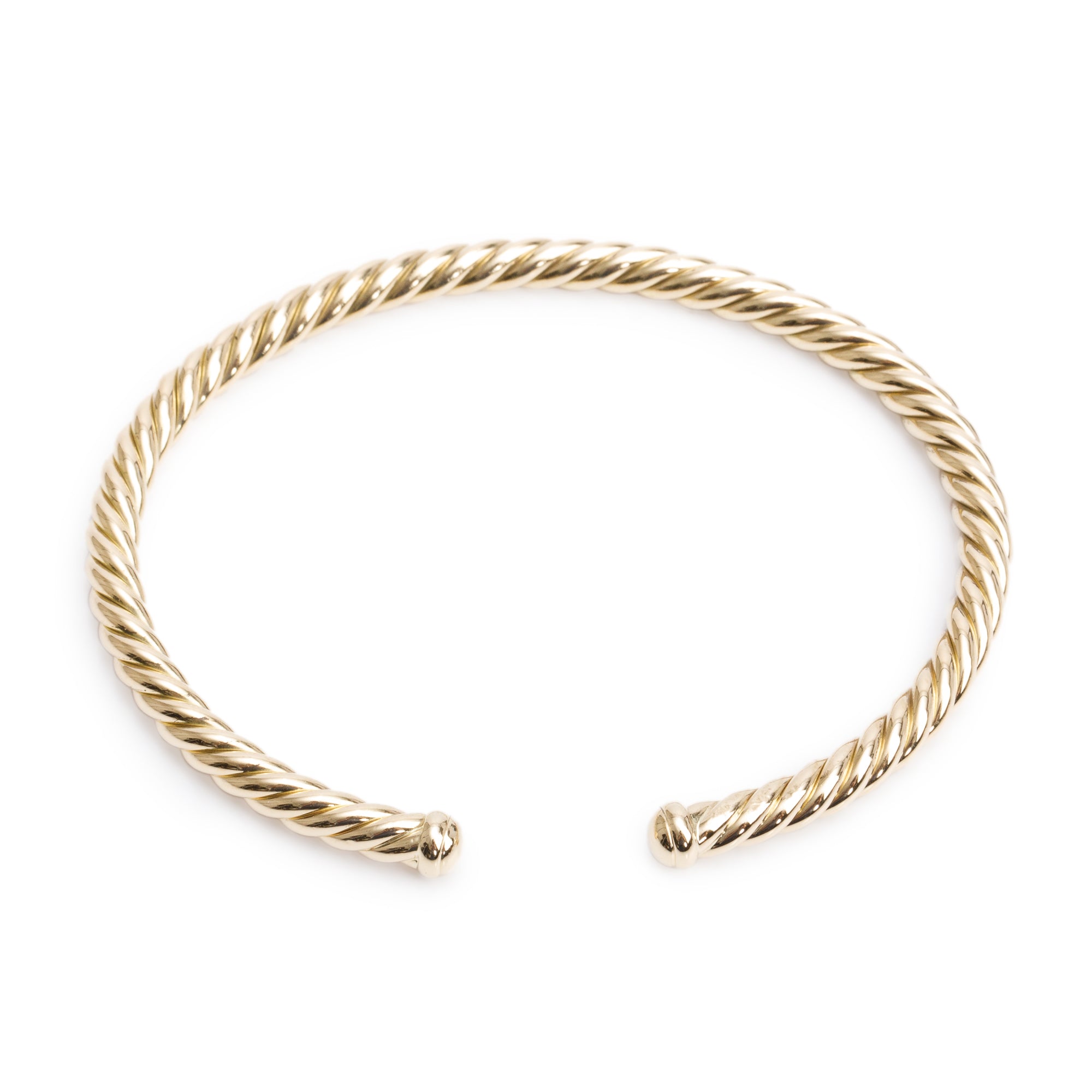David Yurman 18k Yellow Gold 4 MM Cable Flex Bracelet