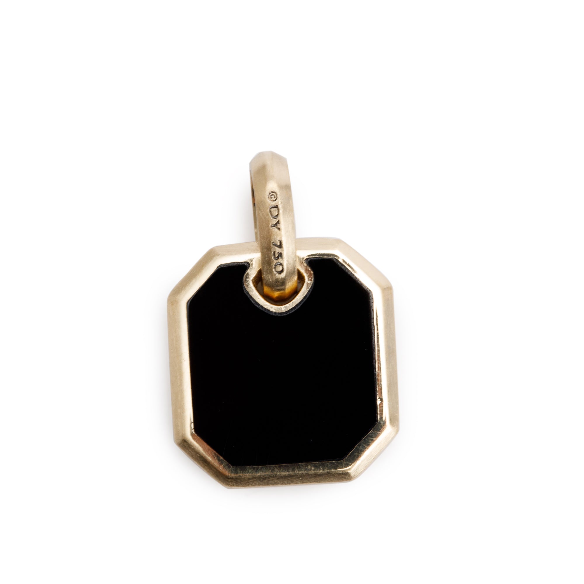 David Yurman 18k Yellow Gold Black Onyx Octagonal Aumlet Pendant, 15 MM