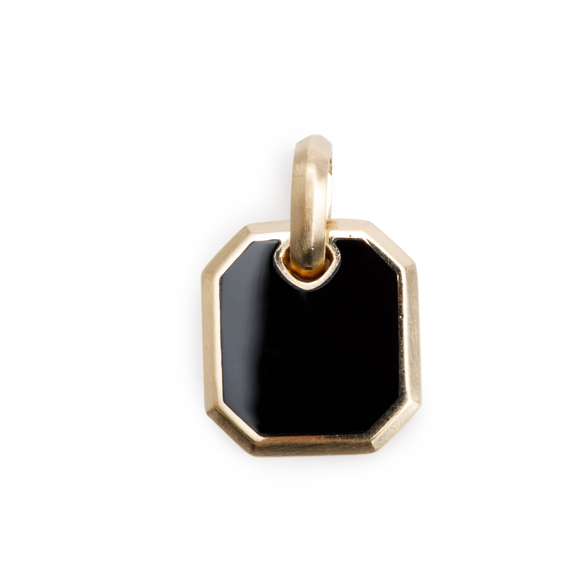 David Yurman 18k Yellow Gold Black Onyx Octagonal Aumlet Pendant, 15 MM