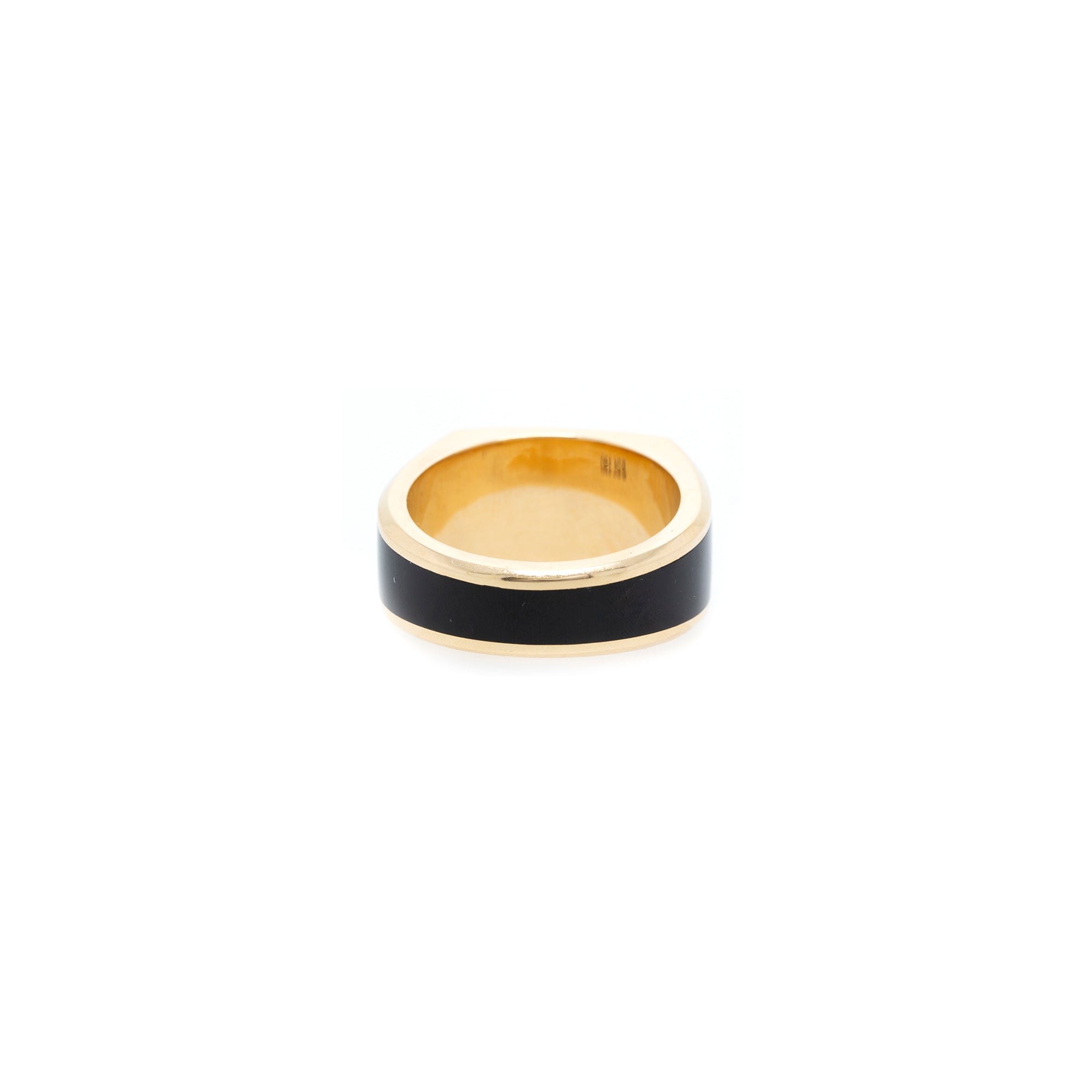 David Yurman 18k Yellow Gold & Black Onyx Roman Signet Ring w/ Box
