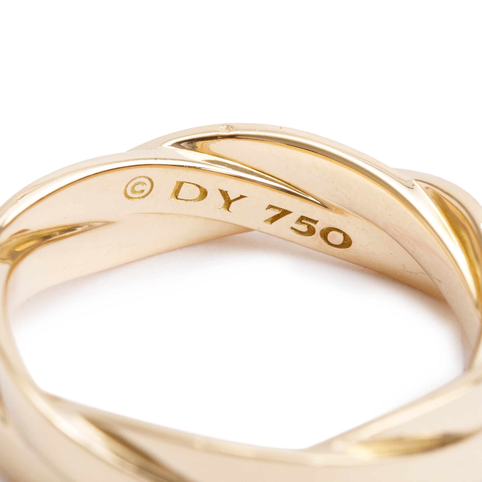 David Yurman 18k Yellow Gold DY Helios 6 MM Band Ring, Size 10 w/ Box