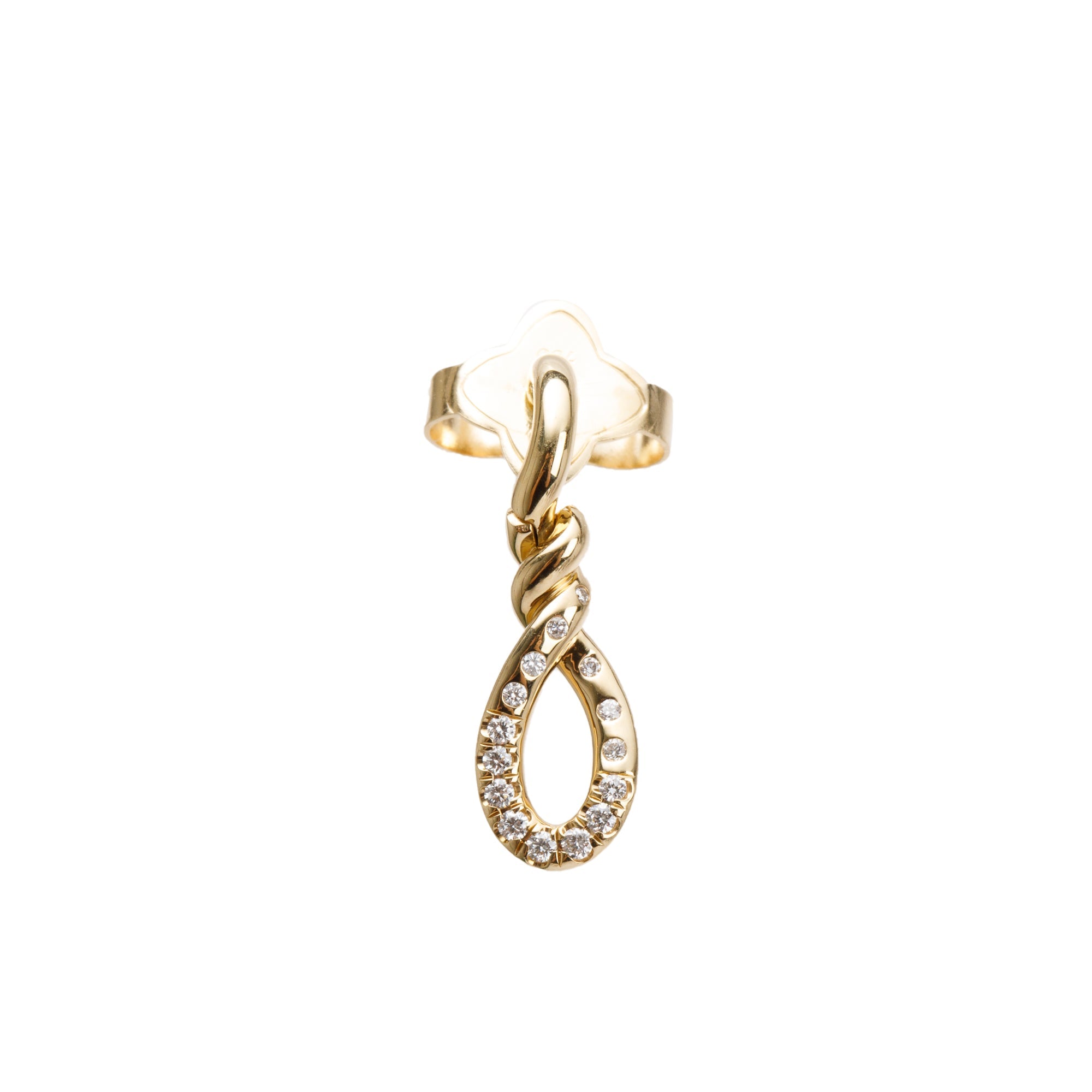 David Yurman 18k Yellow Gold Diamond Continuance Small Drop Earrings