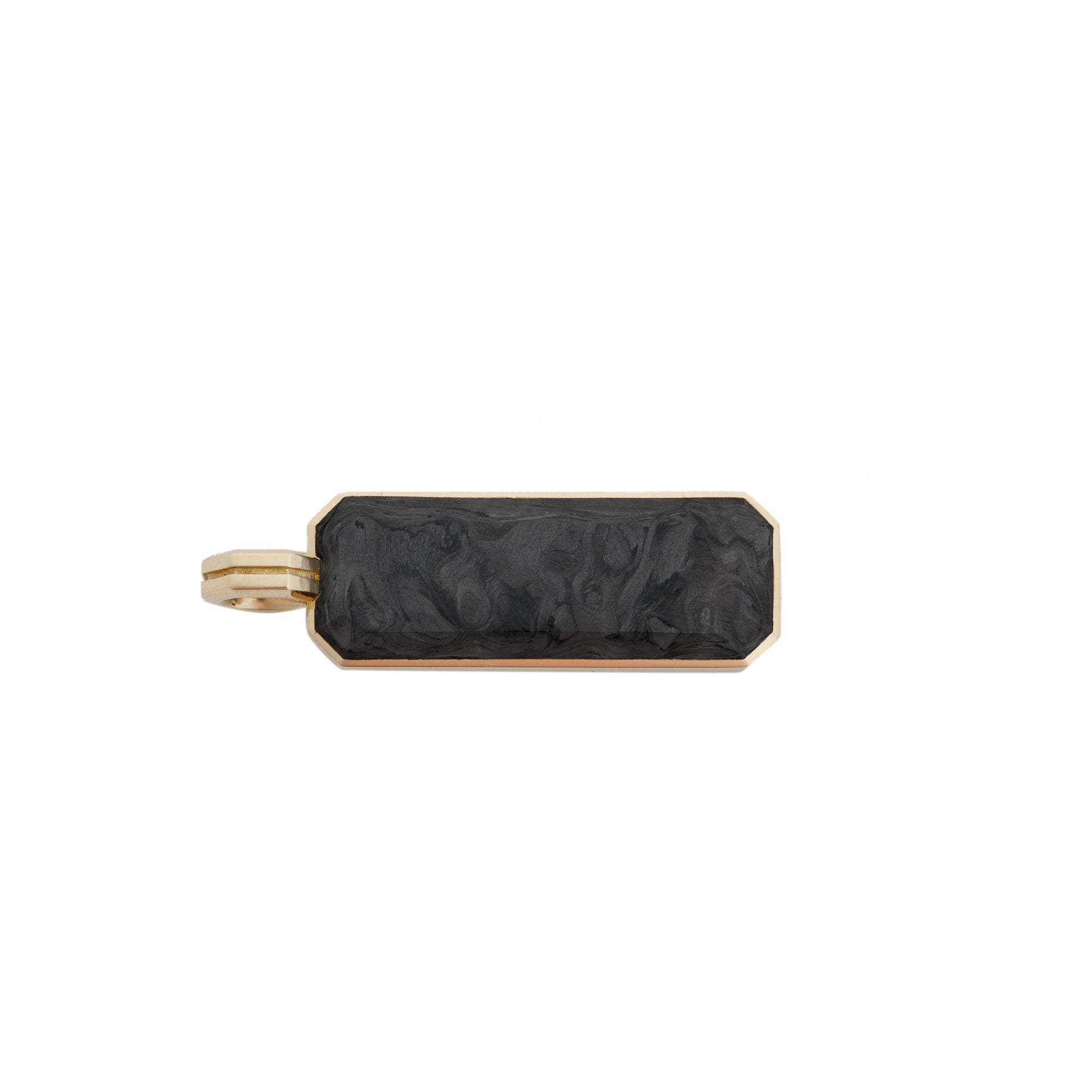 David Yurman 18k Yellow Gold Forged Carbon Ingot Tag Pendant