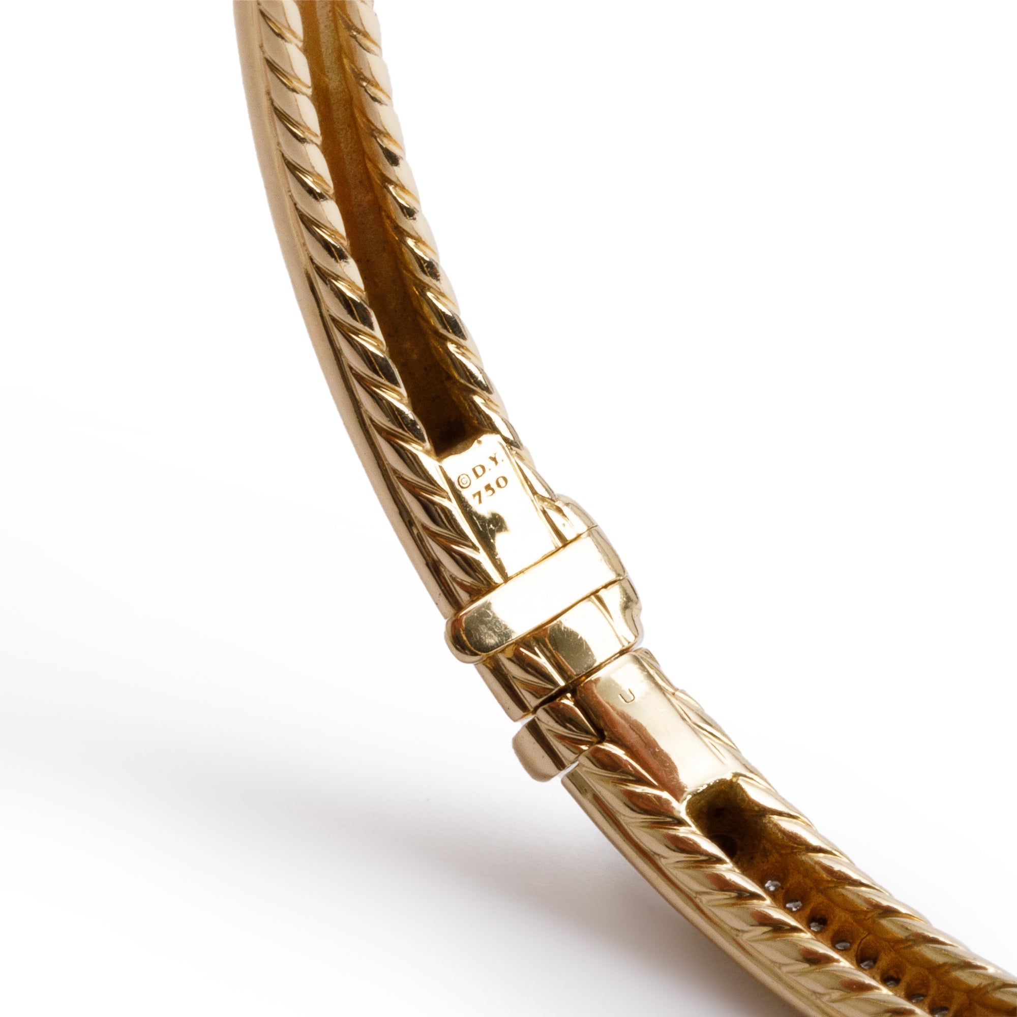 David Yurman 18k Yellow Gold Full Pave Diamond & Blue Sapphire 4.5 MM Modern Renaissance Bracelet w/ Box