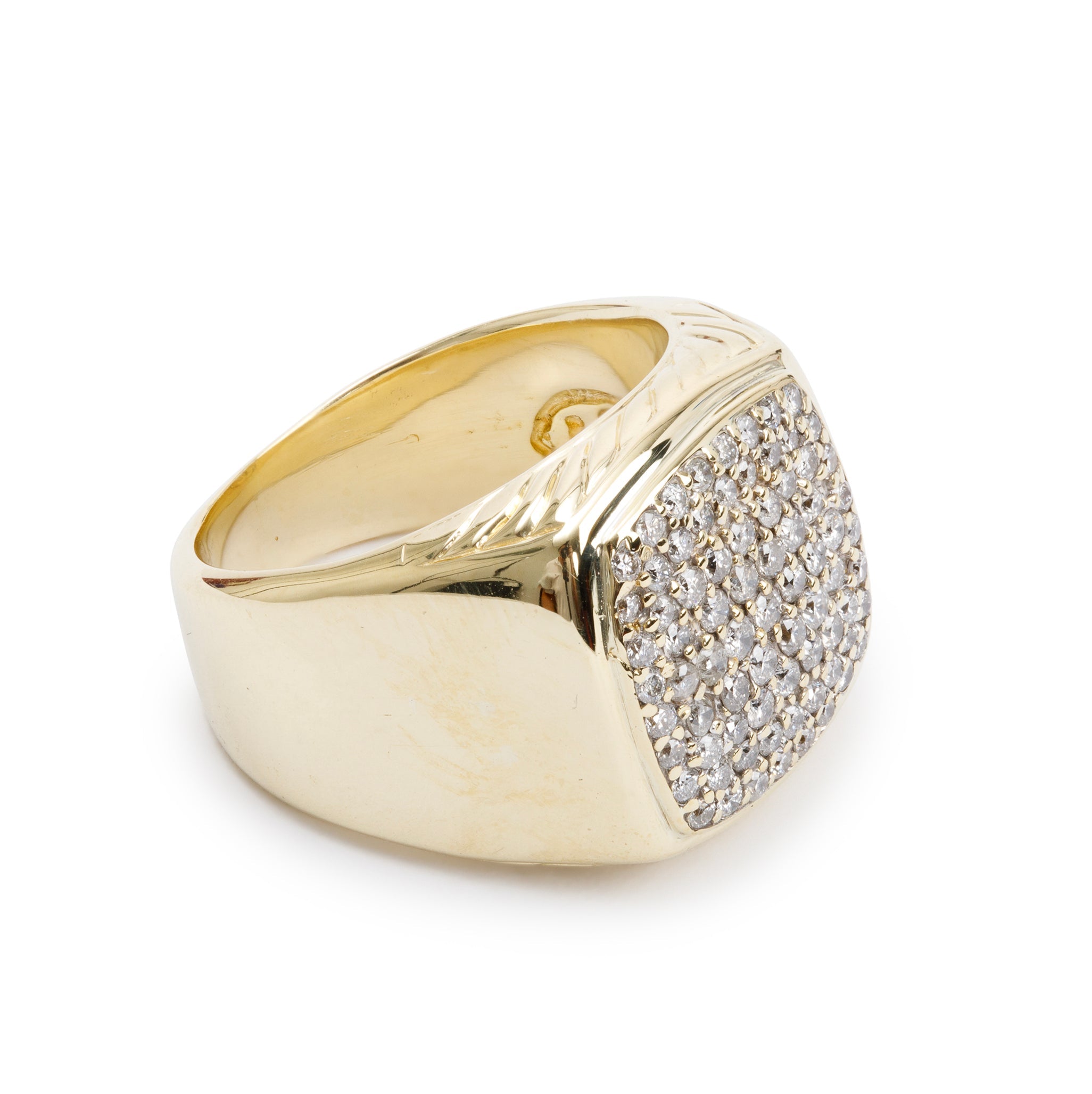 David Yurman 18k Yellow Gold Pave Diamond Albion Cocktail Ring, Size 8