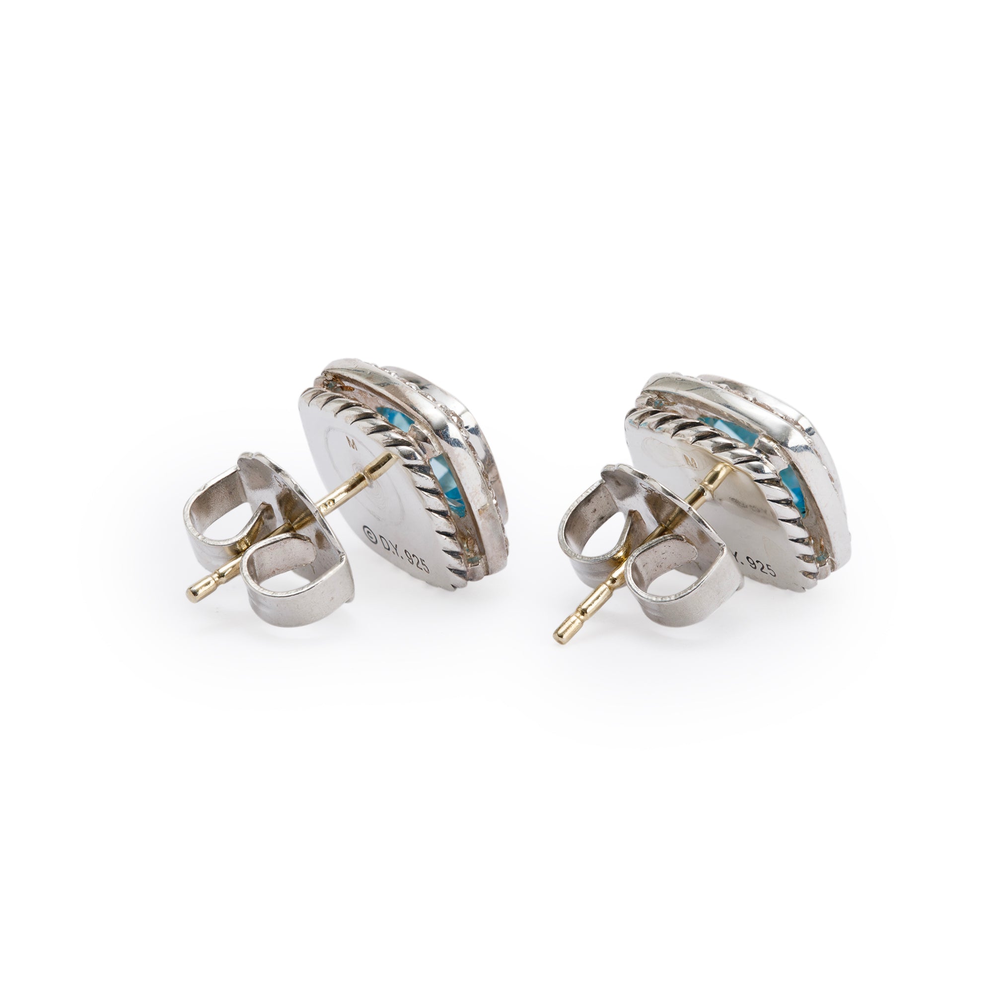 David Yurman Albion Earrings with Blue Topaz & Diamonds