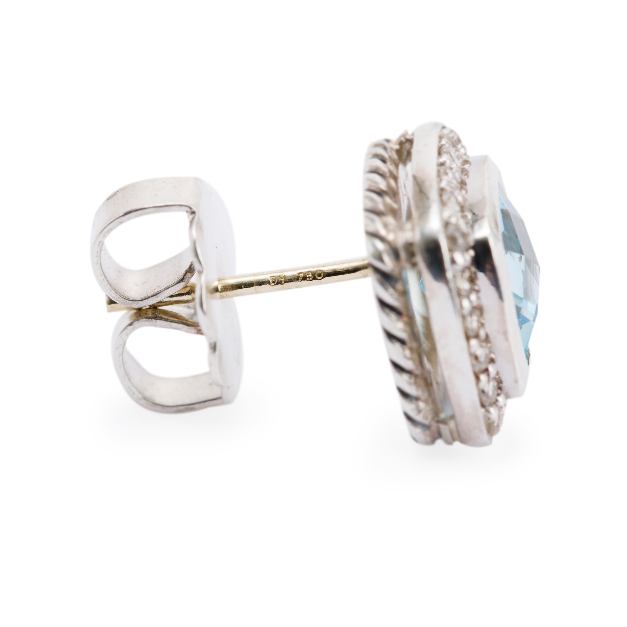 David Yurman Albion Earrings with Blue Topaz & Diamonds