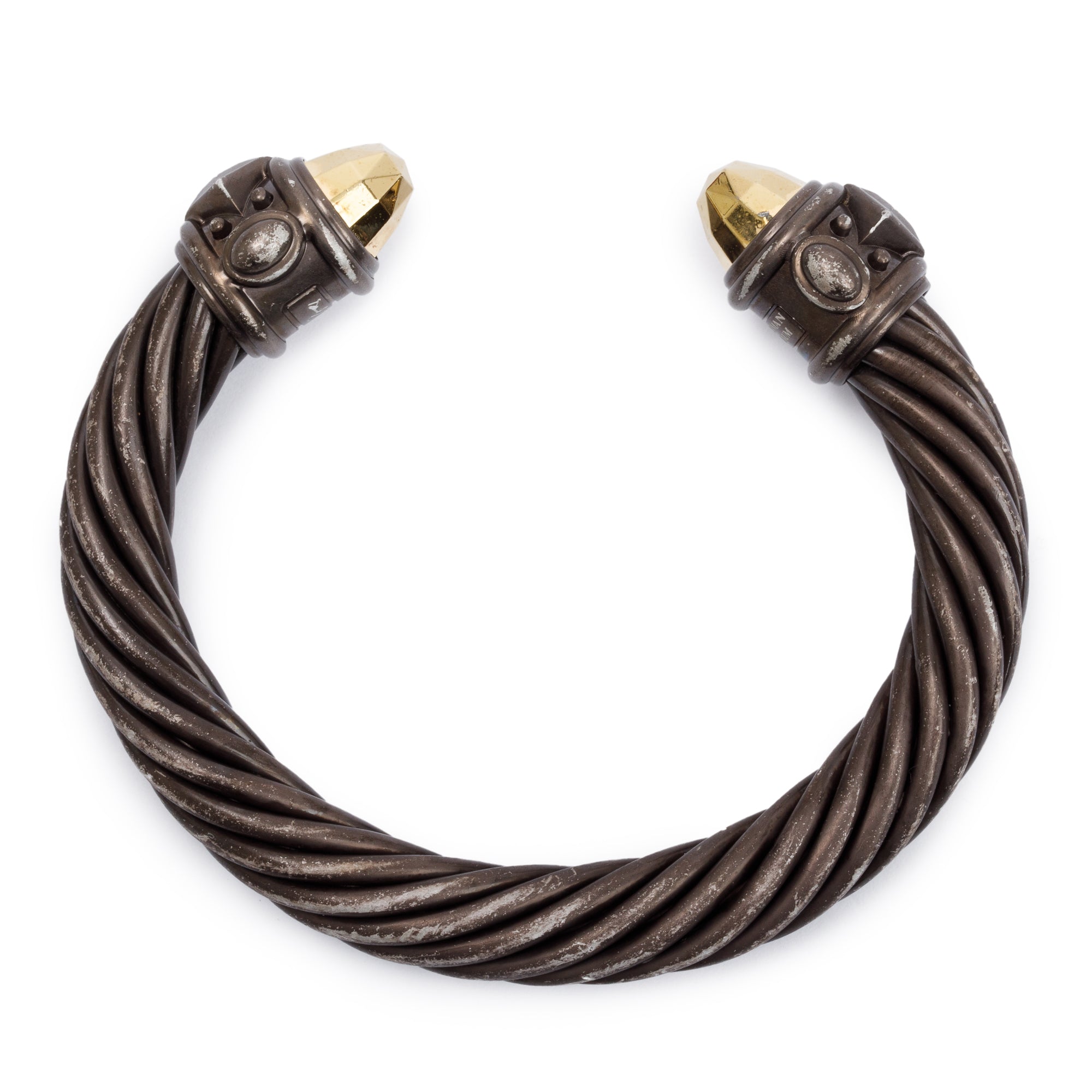 David Yurman Black Aluminium & Gold Dome 10MM Renaissance Bracelet