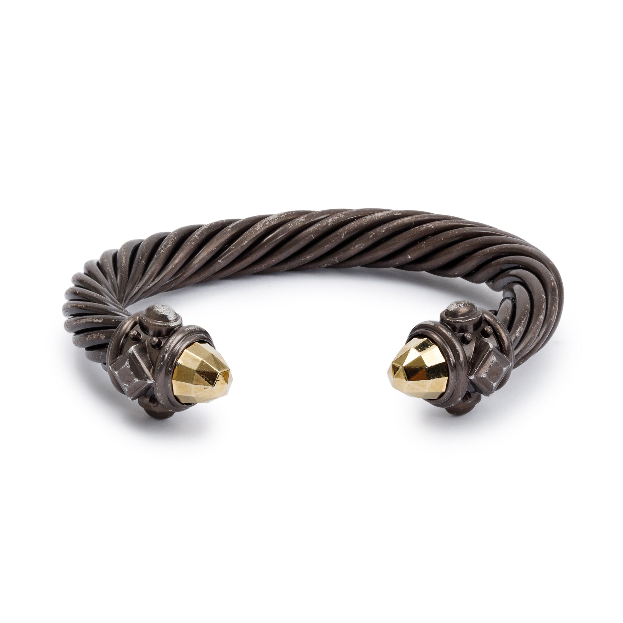 David Yurman Black Aluminium & Gold Dome 10MM Renaissance Bracelet