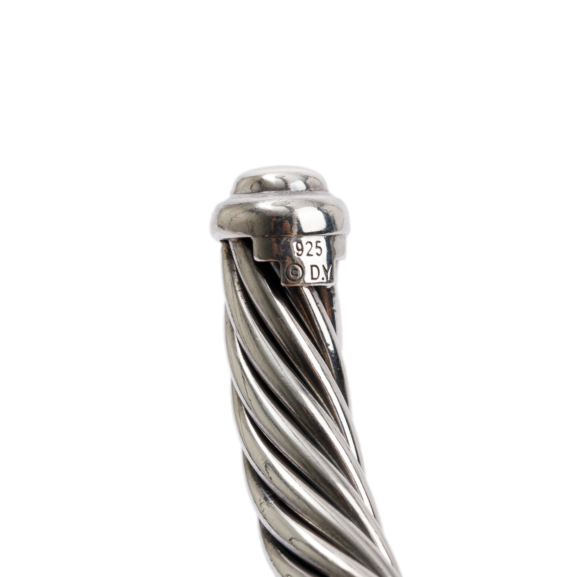 David Yurman Cable Classic Center Station Bracelet with Black Diamonds