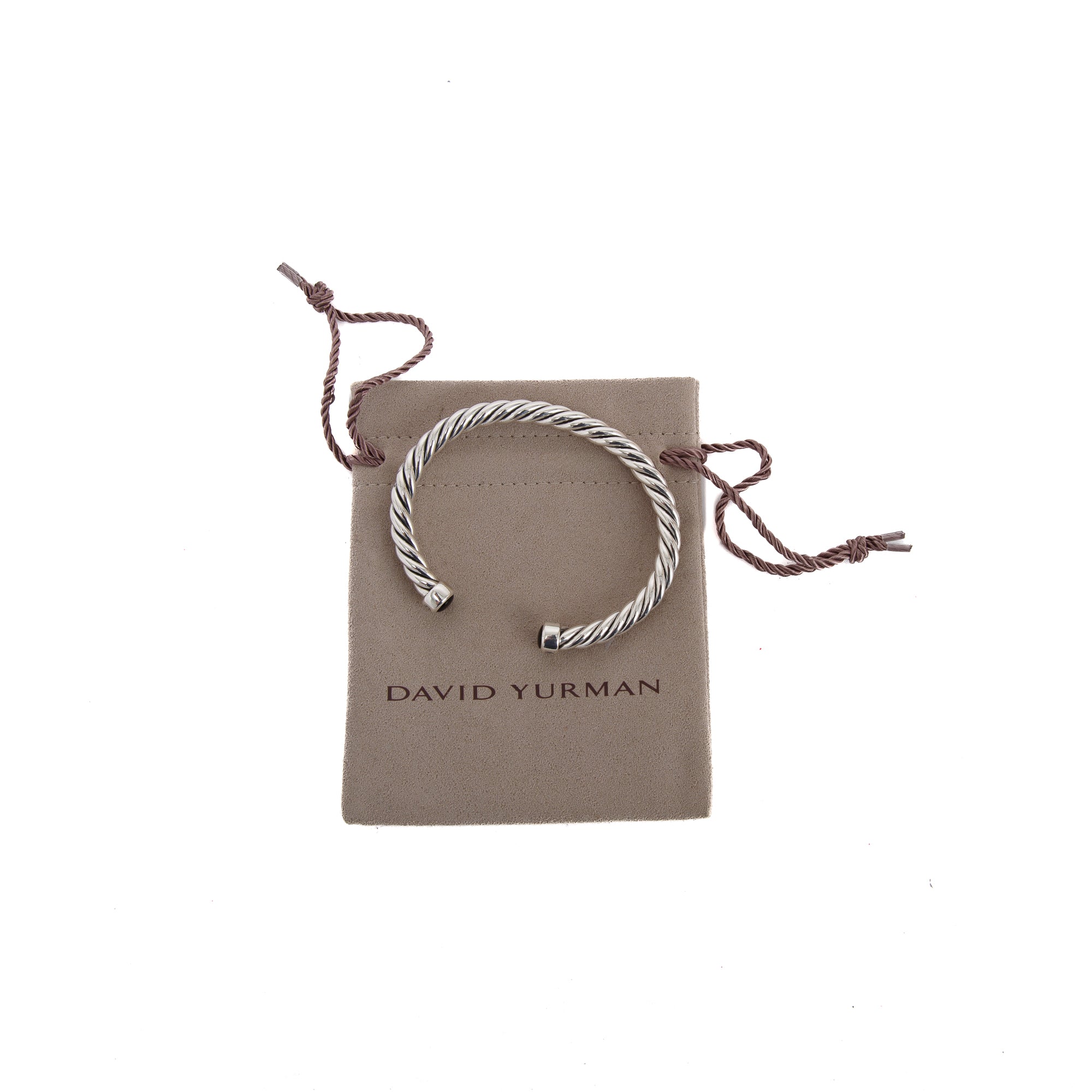 David Yurman Cable Classic Cuff Bracelet with Black Onyx