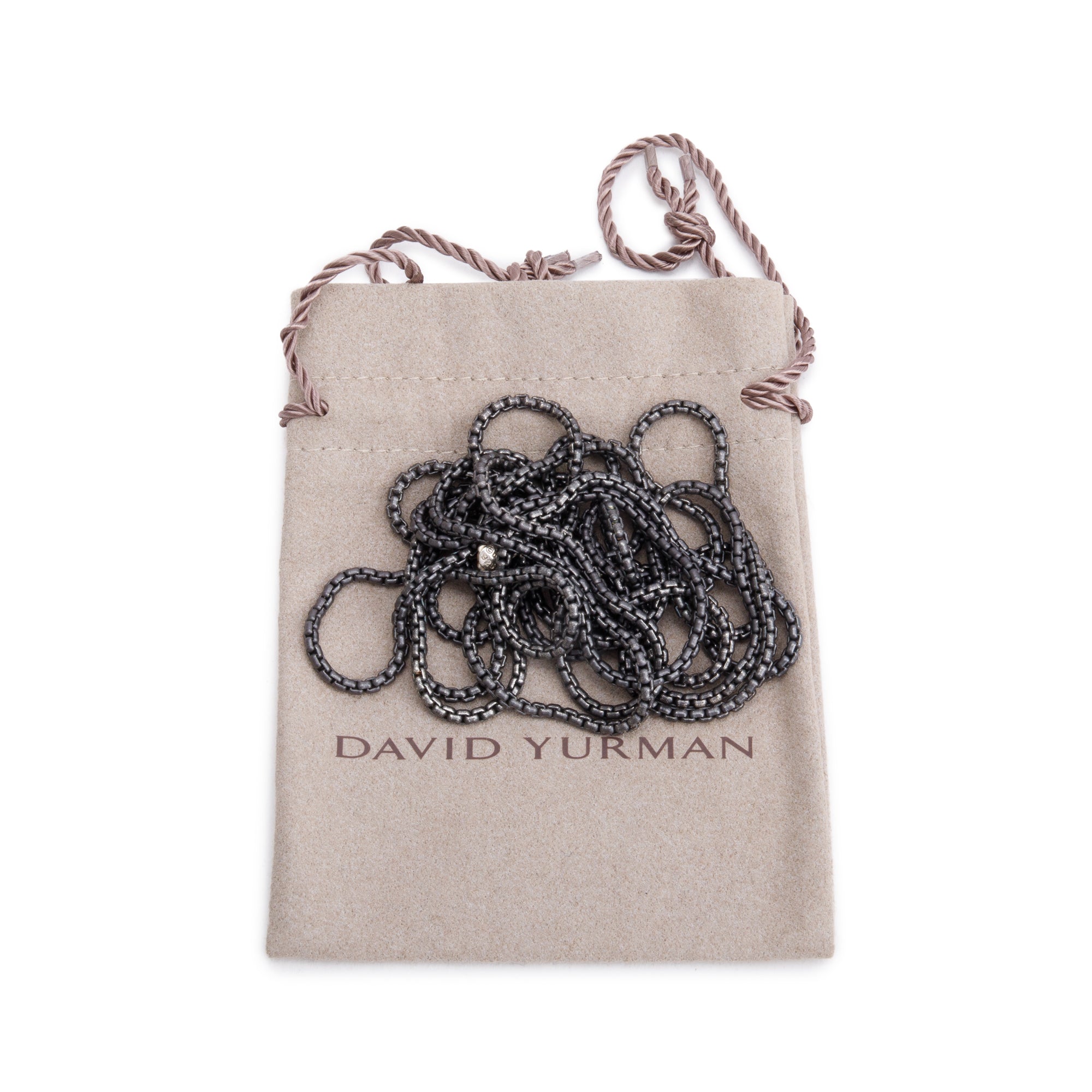 David Yurman Darkened Sterling Silver 2.7 MM Box Chain Necklace, 26"