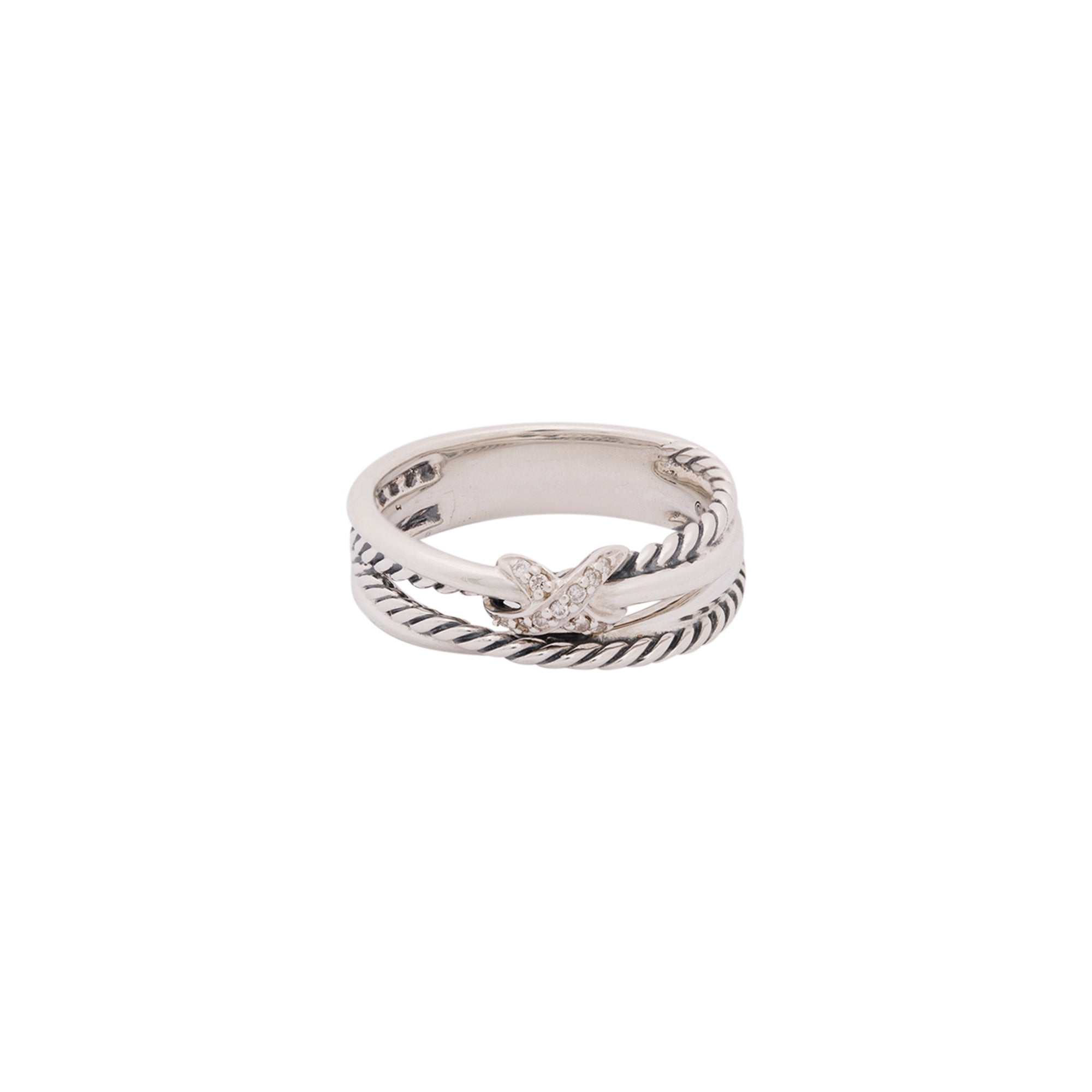 David Yurman Diamond 'X' Crossover Ring