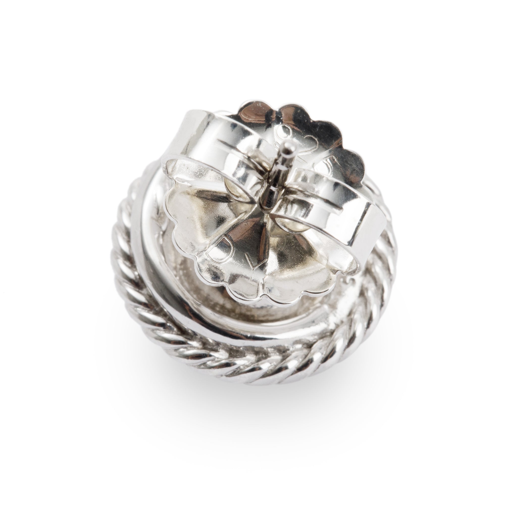 David Yurman Pearl & Diamond Swirl Stud Earrings