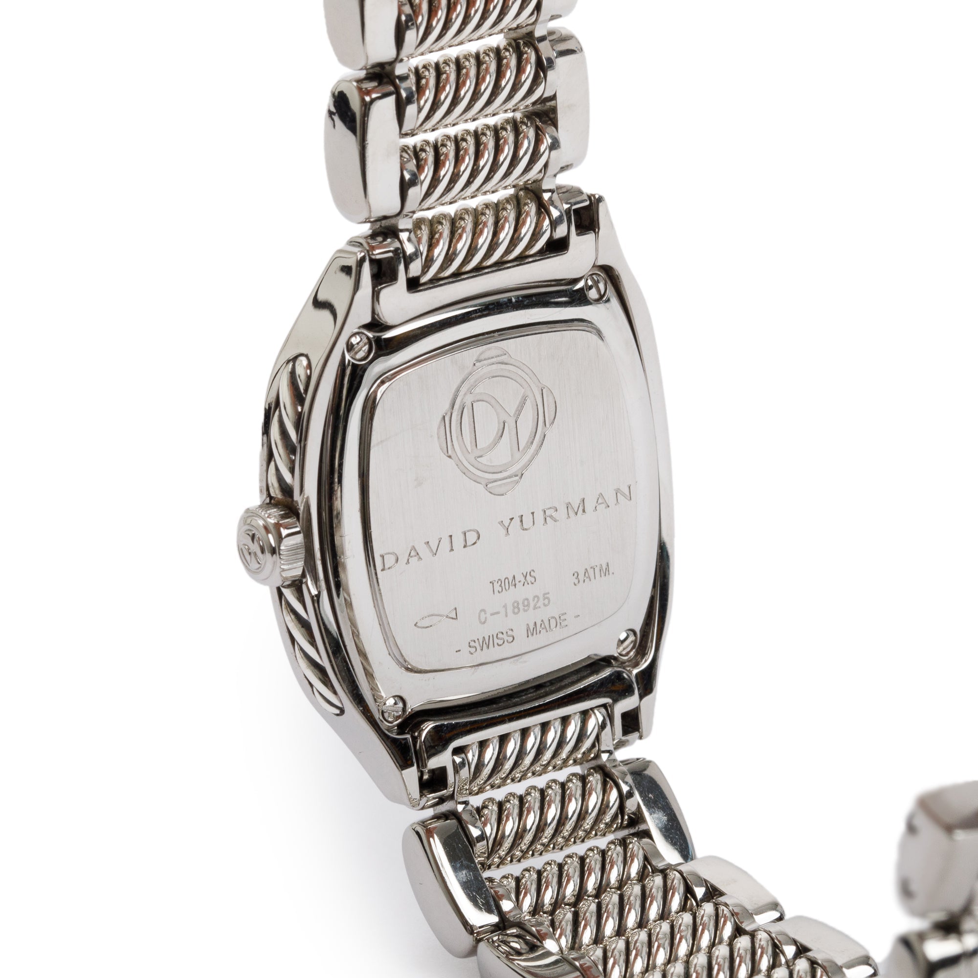 David Yurman Stainless Steel Diamond Dial Thoroughbred 25.5MM Watch w/ Box