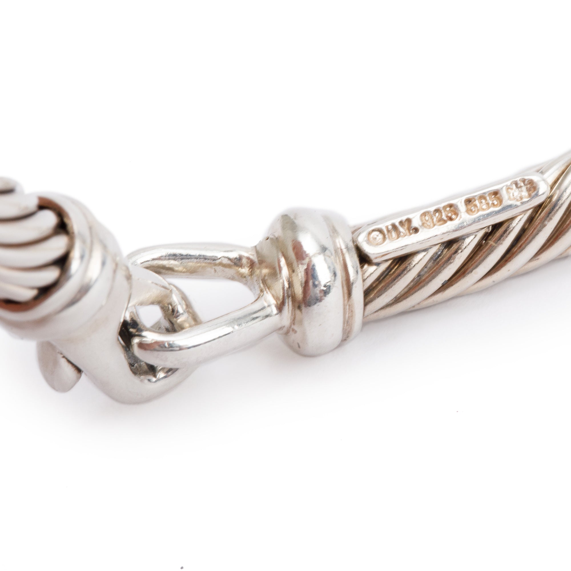 David Yurman Sterling Silver & 14k Yellow Gold 5 MM Metro Cable Station Bracelet