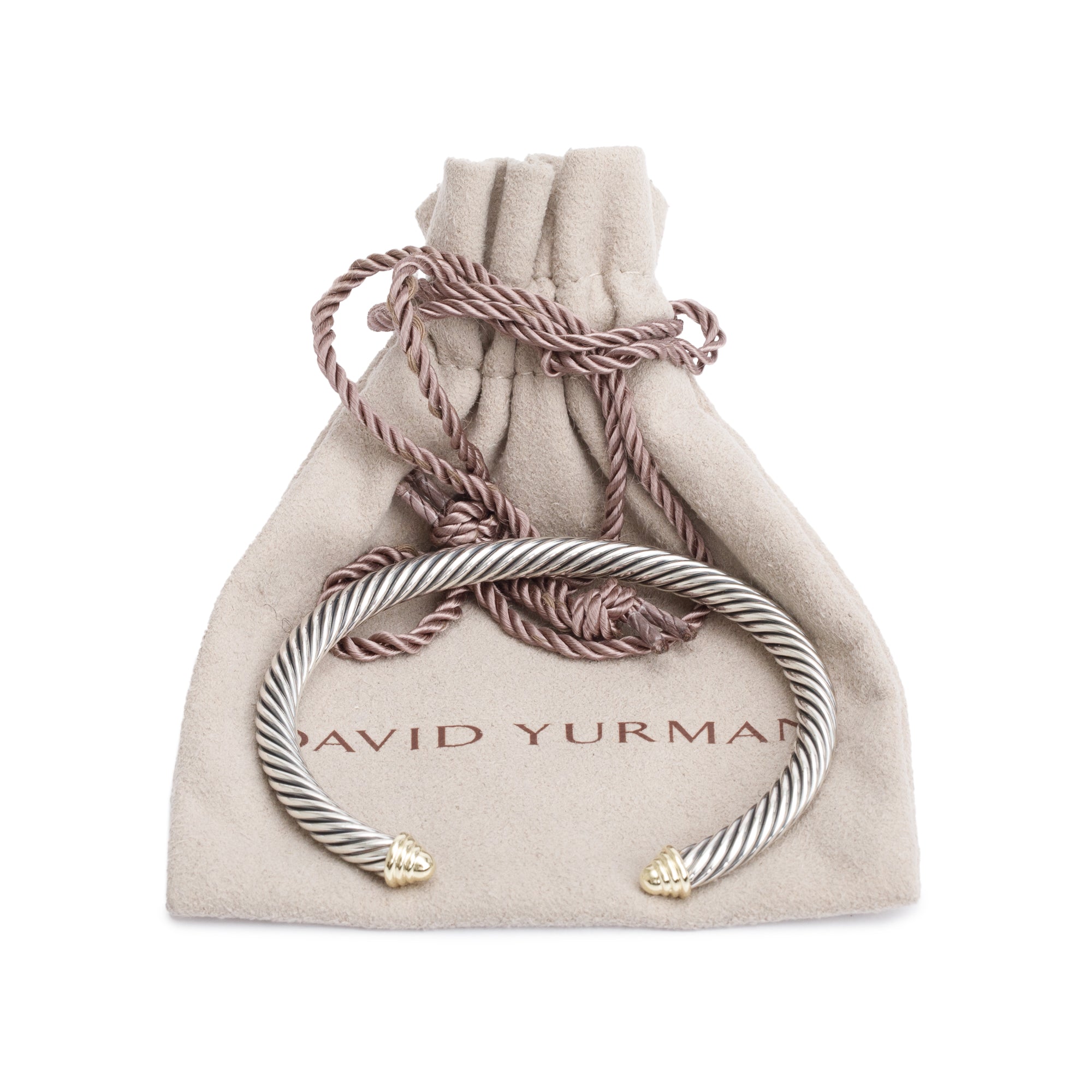 David Yurman Sterling Silver & 14k Yellow Gold Domes 5 MM Cable Classics Bracelet