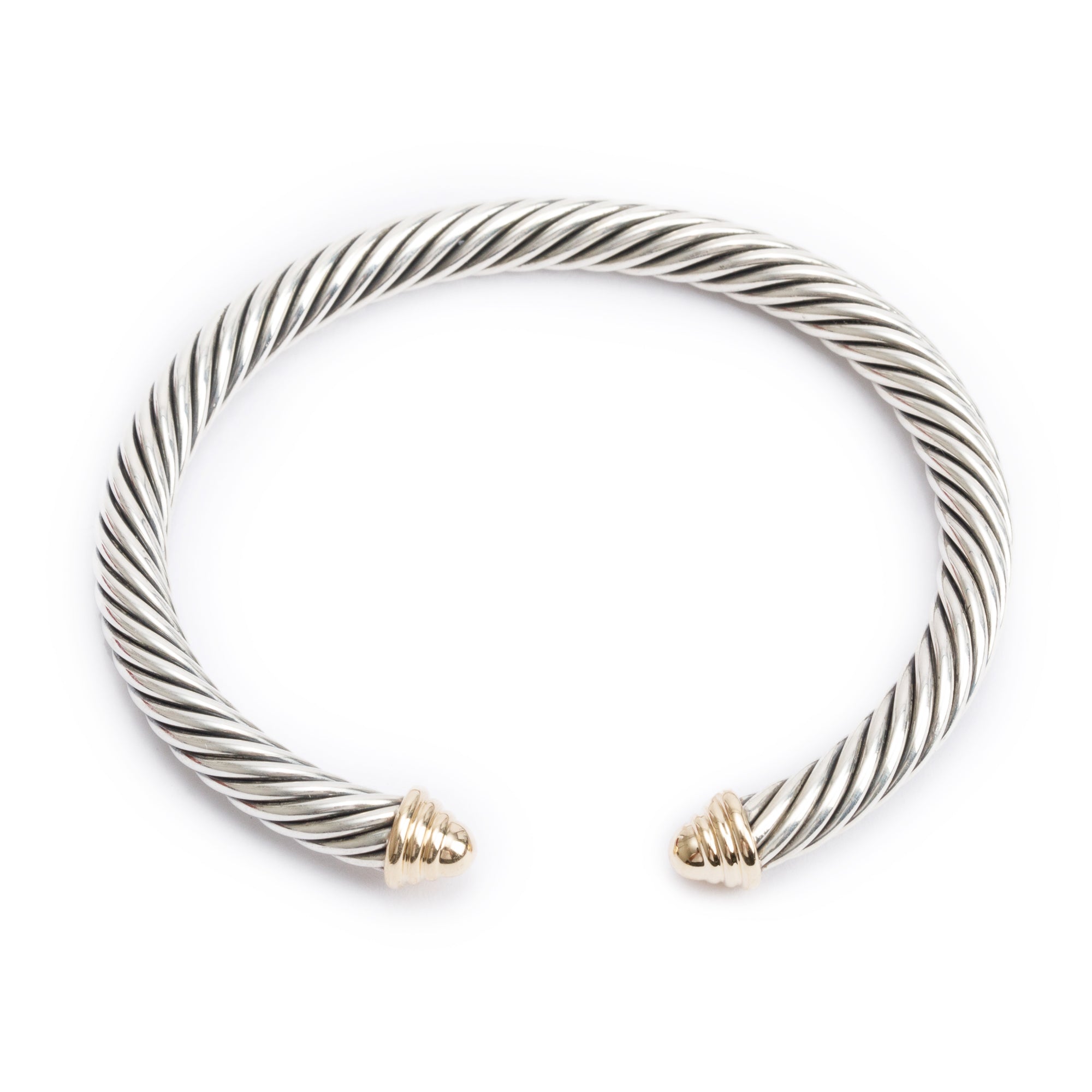 David Yurman Sterling Silver & 14k Yellow Gold Domes 5 MM Cable Classics Bracelet