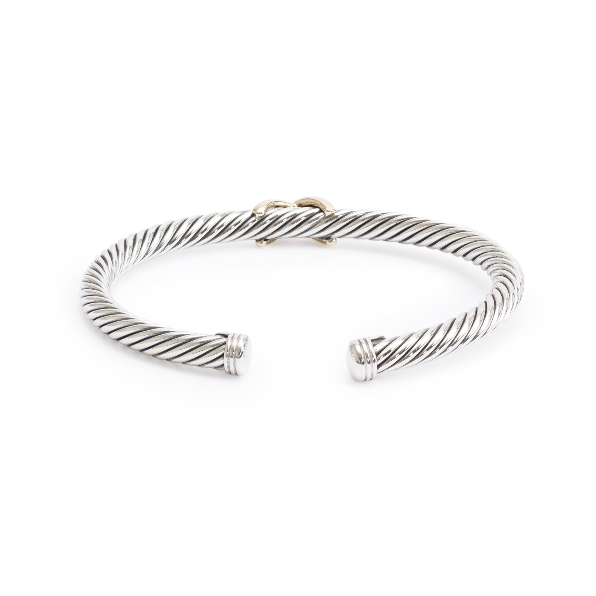 David Yurman Sterling Silver & 14k Yellow Gold X Classic 5 MM Cable Bracelet