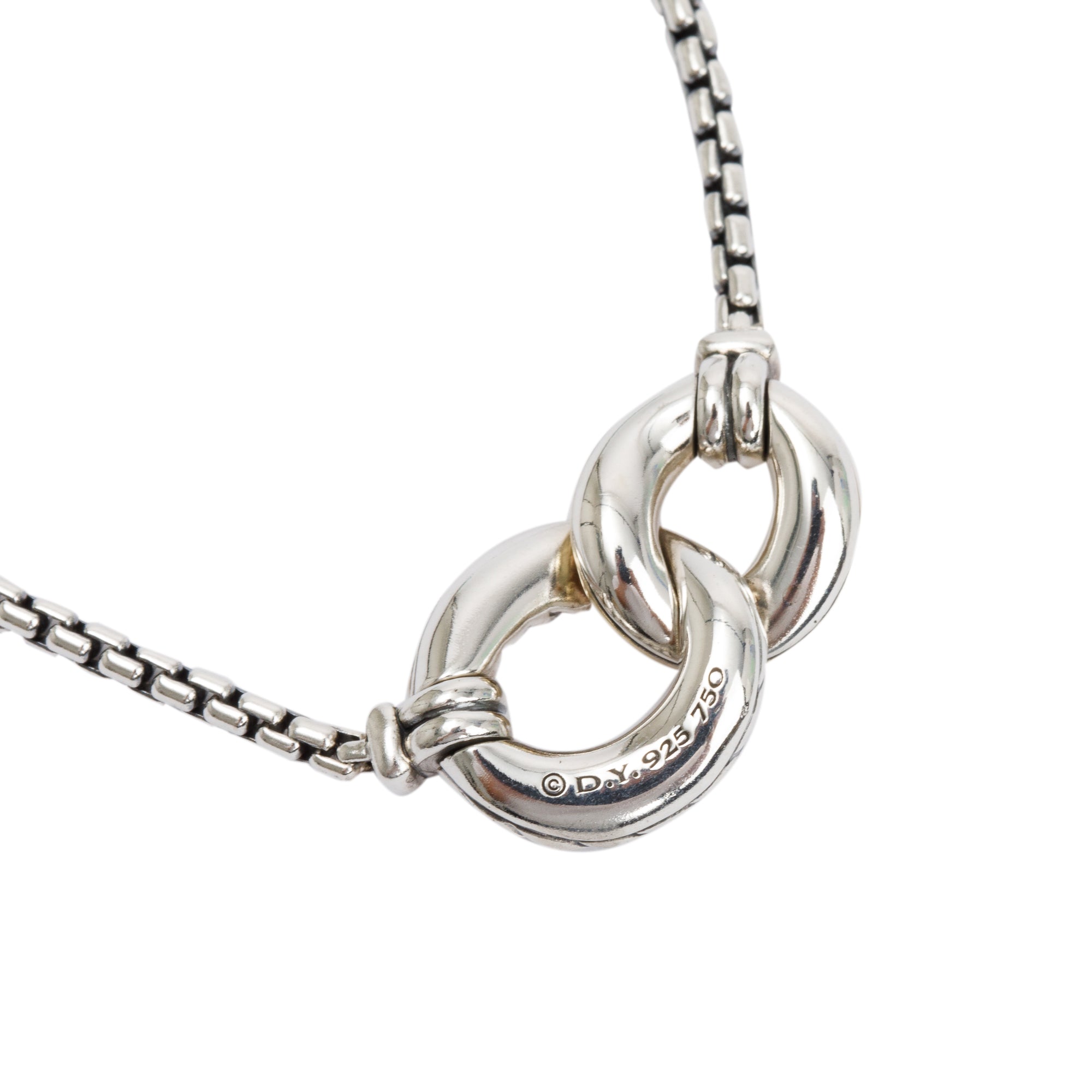 David Yurman Sterling Silver & 18k Yellow Belmont Curb Link Necklace